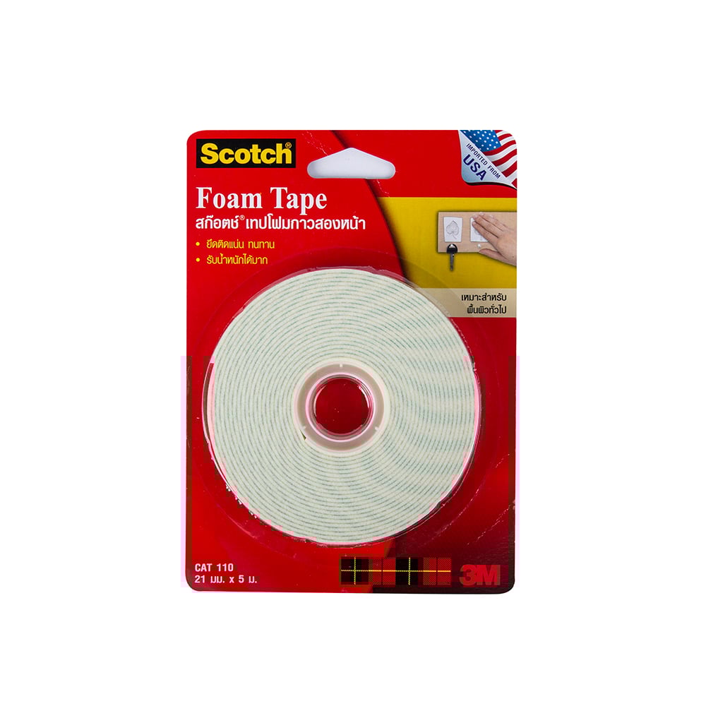 SKI - สกี จำหน่ายสินค้าหลากหลาย และคุณภาพดี | 3M CAT110 #7012812559 เทปโฟมกาวสองหน้า 21 มม. x 5 ม. #XT002036884