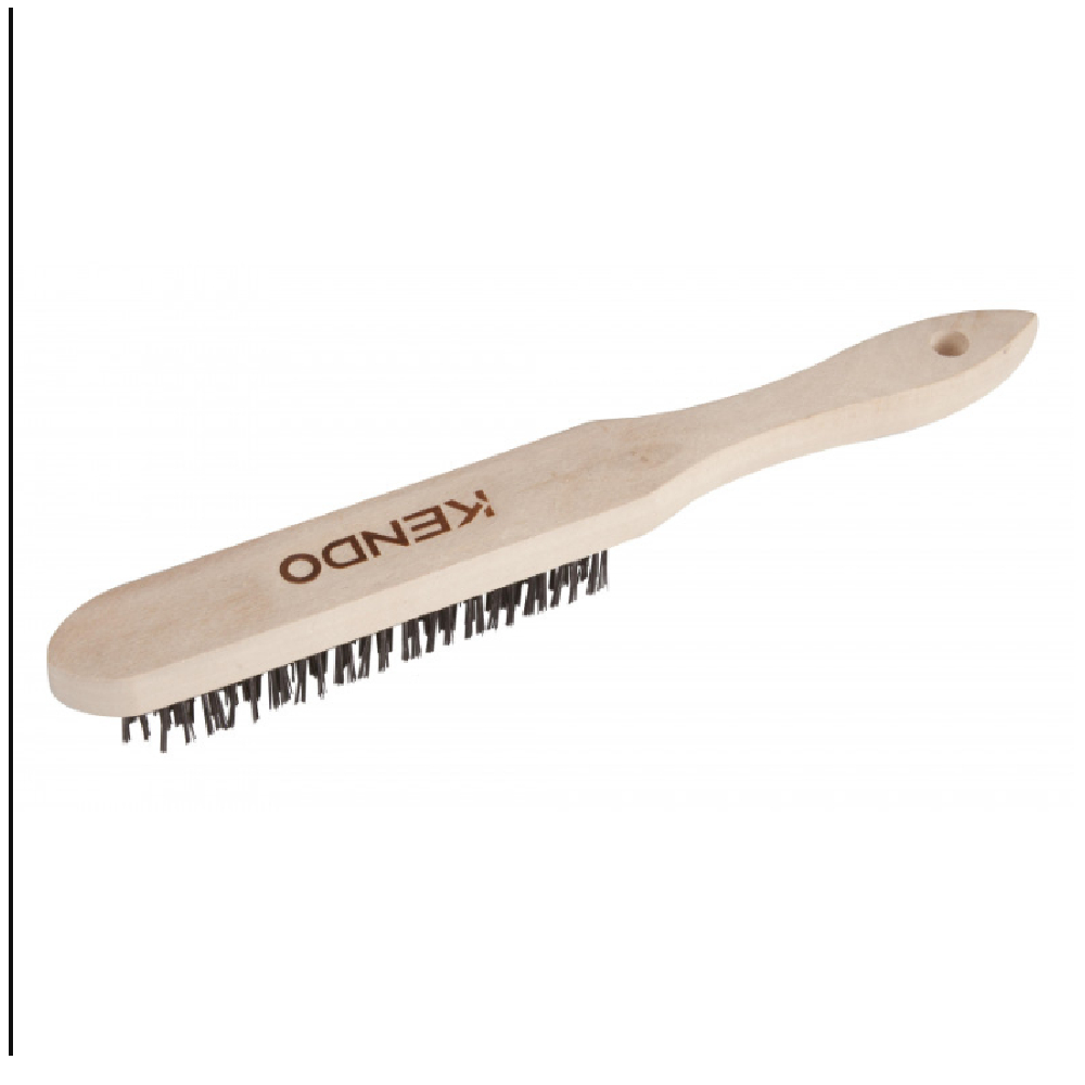 SKI - สกี จำหน่ายสินค้าหลากหลาย และคุณภาพดี | KENDO 31501 แปรงลวดเหล็ก ด้ามไม้ 3*15 แถว