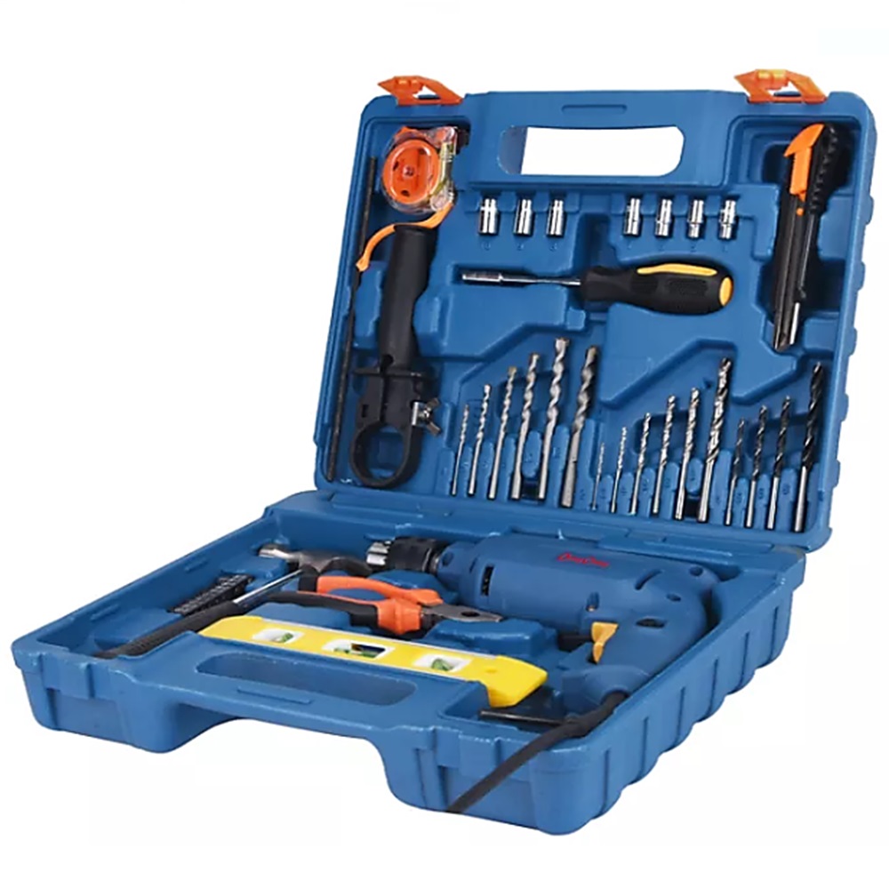 SKI - สกี จำหน่ายสินค้าหลากหลาย และคุณภาพดี | Dongcheng(DCดีจริง) DZJ04-13 set ชุดสว่านกระแทก 13 มม. 500W + อุปกรณ์เครื่องมือช่าง 43 ชิ้น