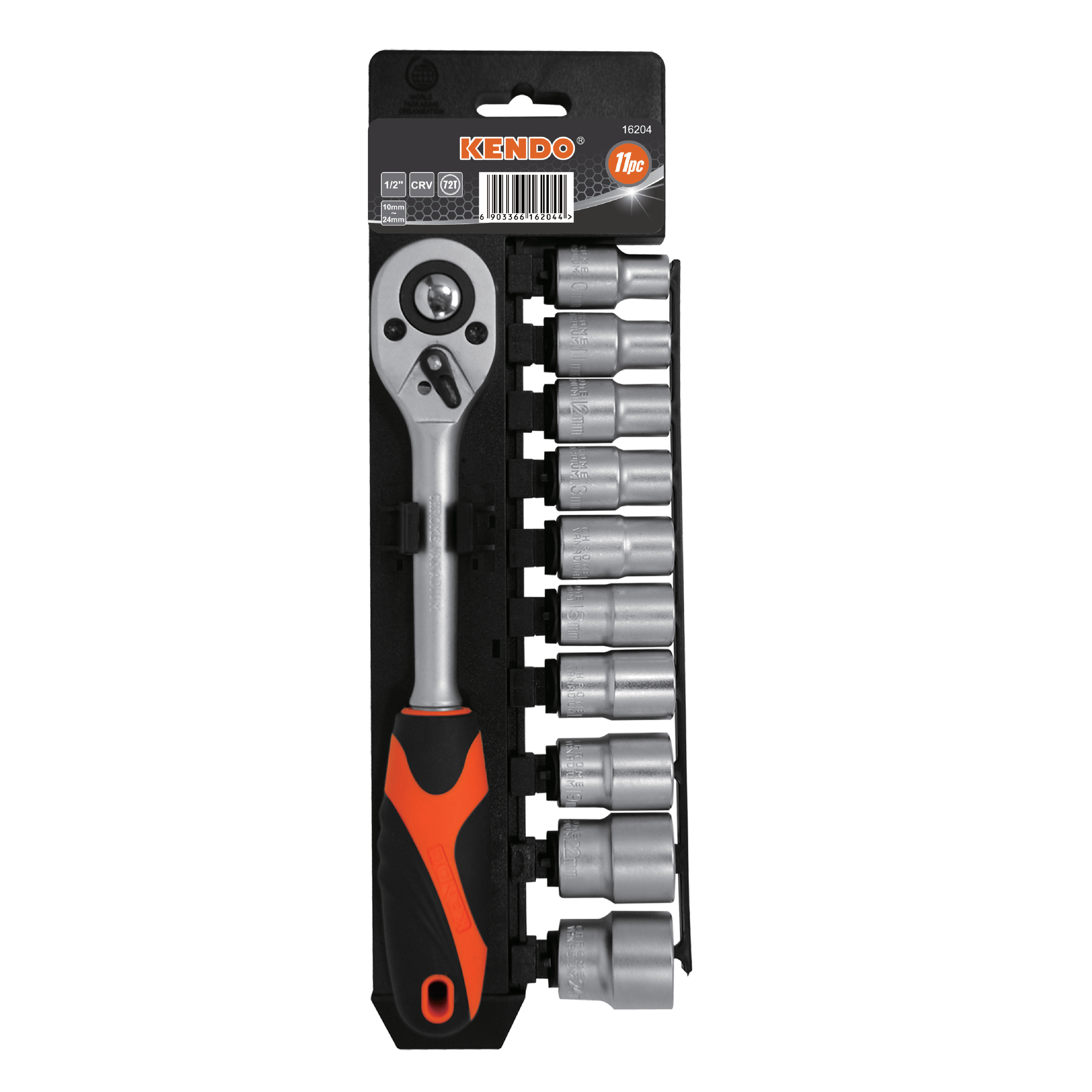 SKI - สกี จำหน่ายสินค้าหลากหลาย และคุณภาพดี | KENDO 16209 ชุดลูกบ๊อกซ์ 1/4นิ้ว 11 ตัวชุด (5-14mm)