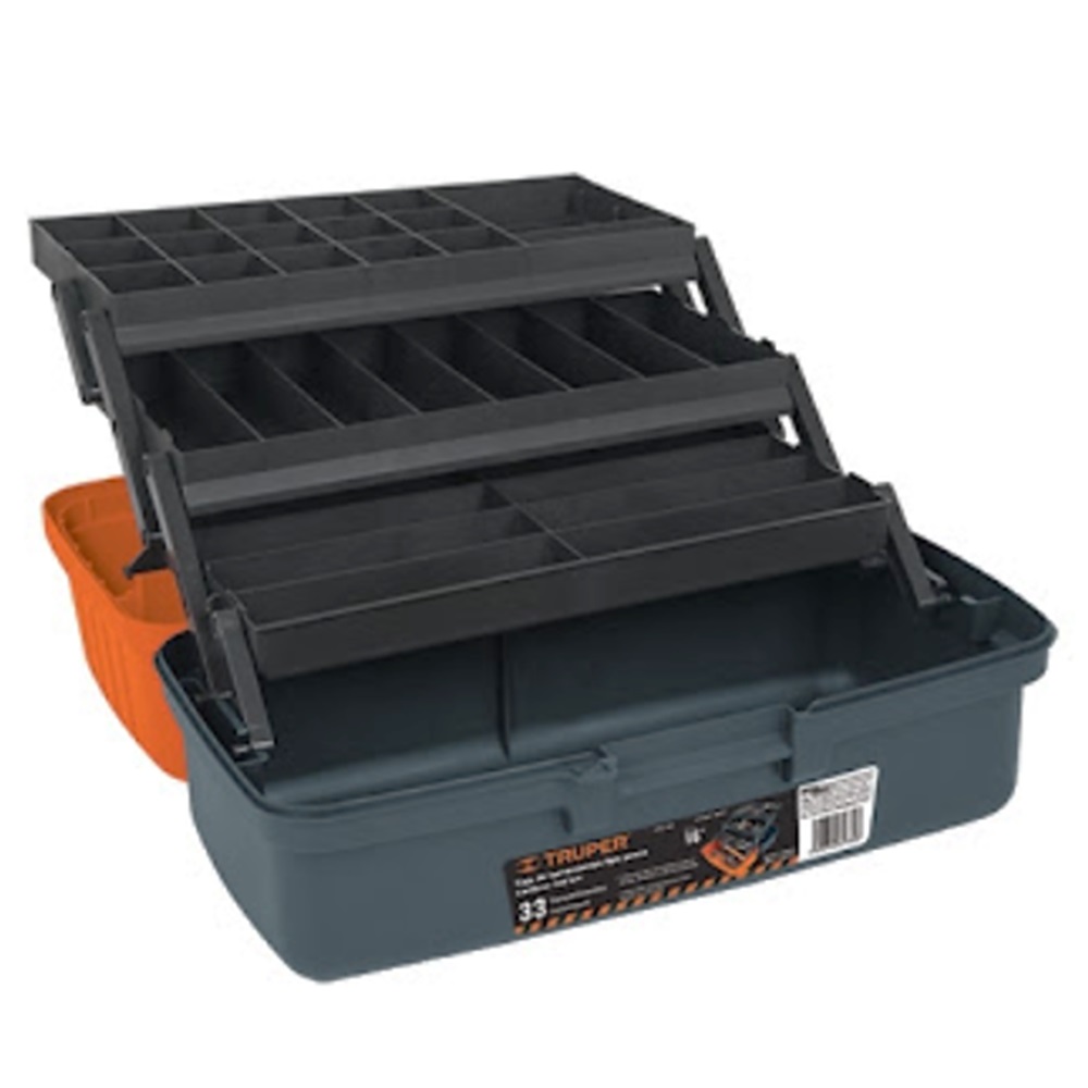 SKI - สกี จำหน่ายสินค้าหลากหลาย และคุณภาพดี | TRUPER 10539 กล่องเครื่องมือ ขนาด 9นิ้วx16นิ้วx8.1/2นิ้ว นิ้ว (CPE-16N) (กล่อง 2 ชิ้น)