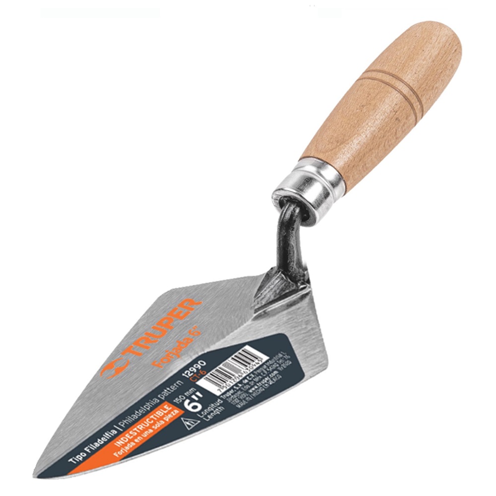 SKI - สกี จำหน่ายสินค้าหลากหลาย และคุณภาพดี | TRUPER 12990 เกียงแหลมเหล็กก่ออิฐ ด้ามไม้ 6นิ้ว (CT-6) (ราคาต่ออัน ,ในกล่องบรรจุ 3 อัน)