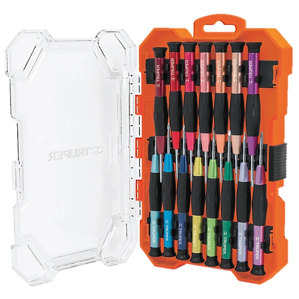 SKI - สกี จำหน่ายสินค้าหลากหลาย และคุณภาพดี | TRUPER 14205 ไขควงสำหรับงานละเอียด พร้อมดอกไขควง 15 หัว (JOY-15) (กล่อง 2 ชิ้น)