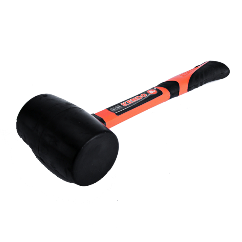 SKI - สกี จำหน่ายสินค้าหลากหลาย และคุณภาพดี | KENDO 25515 ค้อนยางด้ามหุ้มยาง หัวสีดำ 24OZ/680g (1ปอนด์)