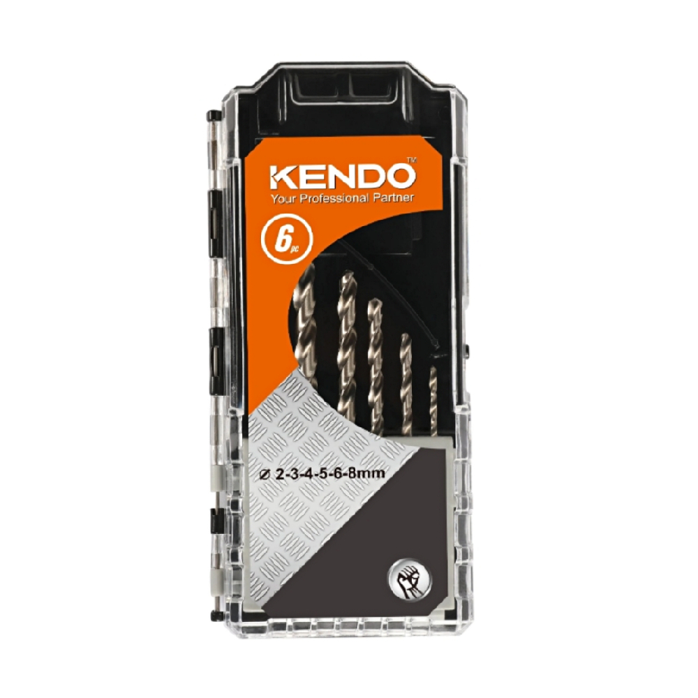 SKI - สกี จำหน่ายสินค้าหลากหลาย และคุณภาพดี | KENDO 11602933 ดอกสว่านเจาะเหล็กสีเงิน ขนาด 2-3-4-5-6-8 mm. 6 ตัวชุด