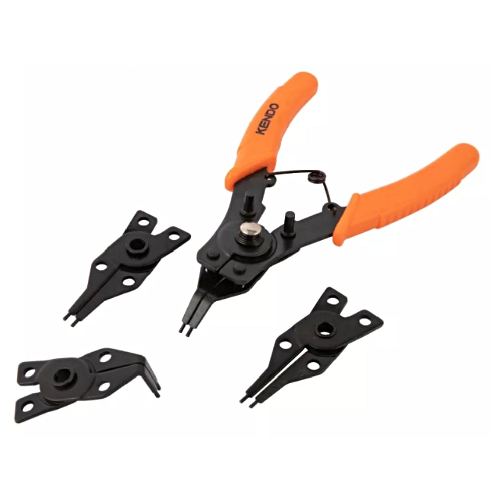SKI - สกี จำหน่ายสินค้าหลากหลาย และคุณภาพดี | KENDO 11515 คีมถ่าง,คีมหนีบ, ปากตรง ปากงอ เปลี่ยนหัวได้ 4 in 1