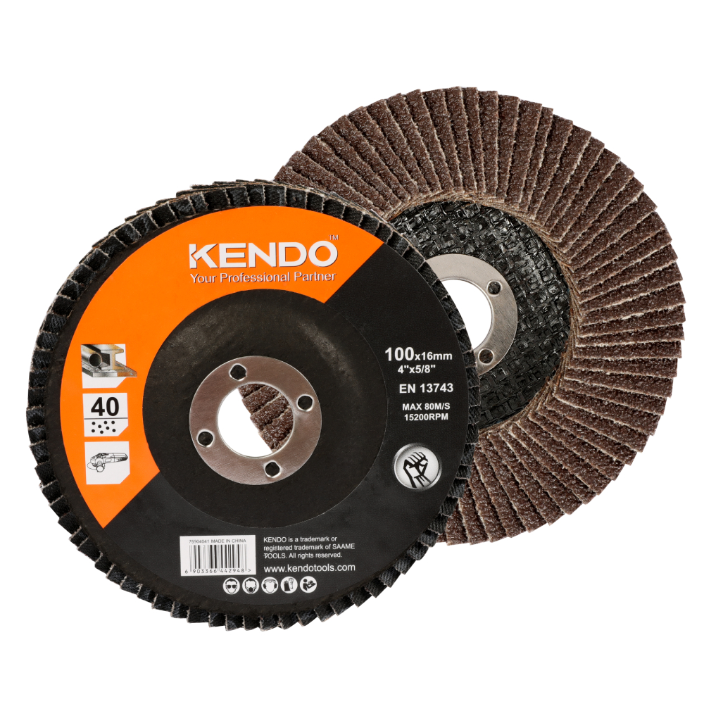 SKI - สกี จำหน่ายสินค้าหลากหลาย และคุณภาพดี | KENDO 75904041 T27 จานทรายซ้อนหลังแข็ง Φ100×16mm #40 (ราคาต่อแผ่น ขายครั้งละ 10 แผ่น)