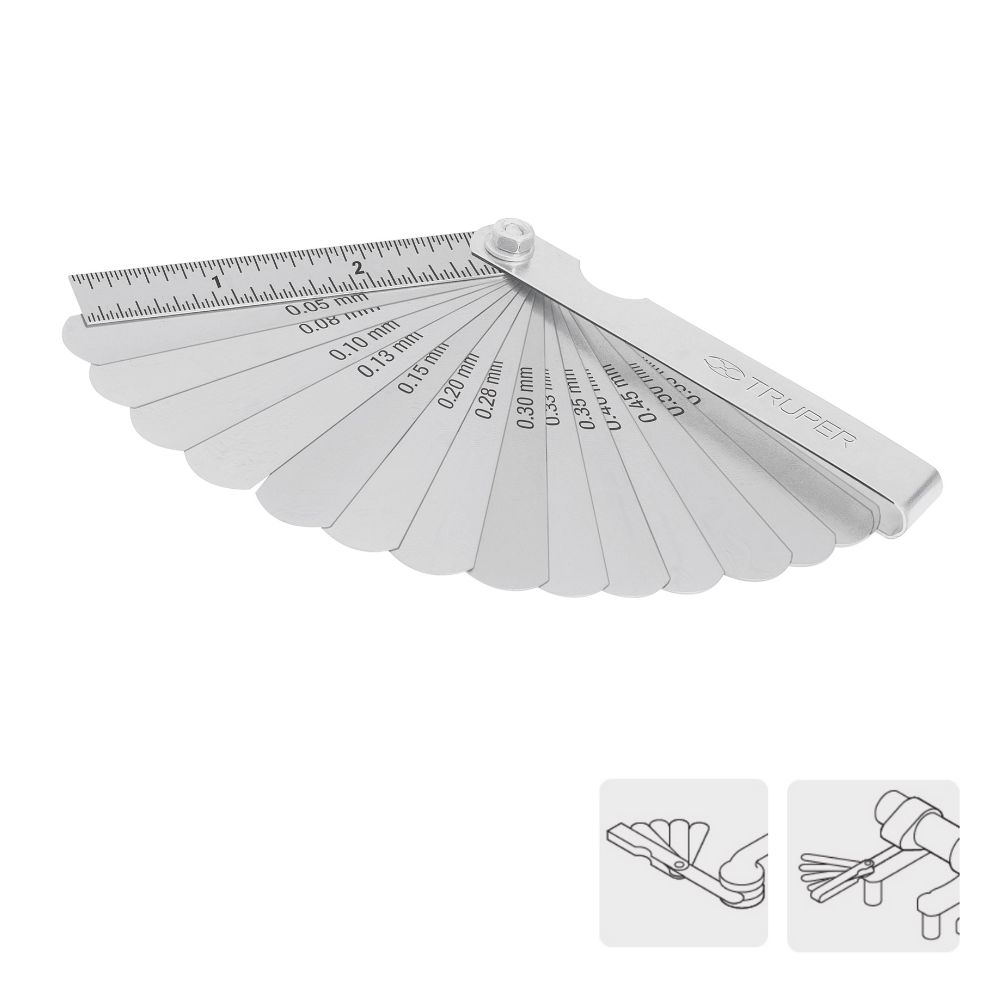 SKI - สกี จำหน่ายสินค้าหลากหลาย และคุณภาพดี | TRUPER 14396 ฟิลเลอร์เกจ 26 แผ่น 0.04-0.63mm [CAL-26]
