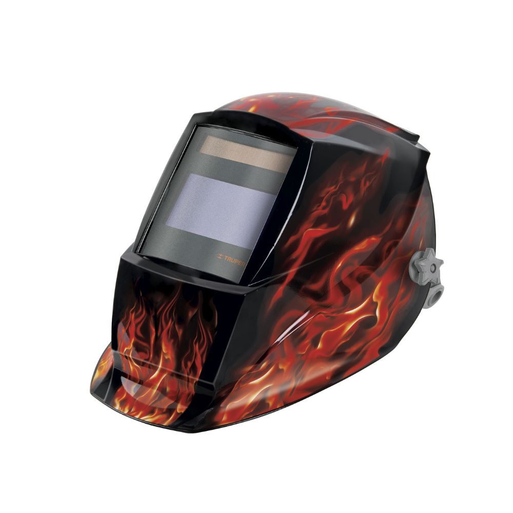 SKI - สกี จำหน่ายสินค้าหลากหลาย และคุณภาพดี | TRUPER 17457 หน้ากากเชื่อม แบบสวมหัวปรับแสงอัตโนมัติ ปรับได้ 4 ระดับ Shade color 5-8 และ 9-13 แบตเตอรี่ CR2450-LI x2 ในชุด/แผงโซลาร์เซลล์/เลนส์ป้องกัน3ชิ้น [CAREL-913F]