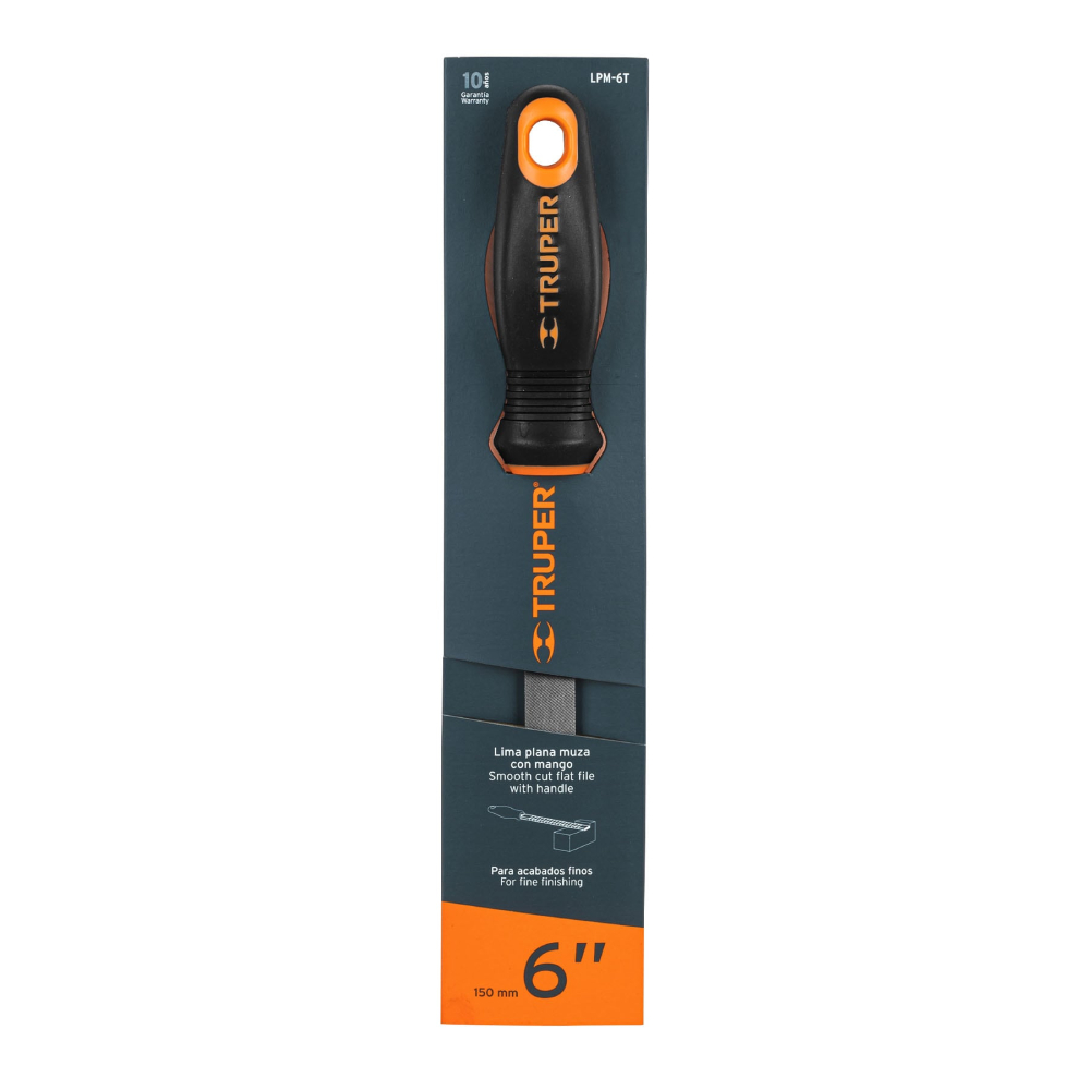 SKI - สกี จำหน่ายสินค้าหลากหลาย และคุณภาพดี | TRUPER 11238 ตะไบปากแบนละเอียด 6นิ้ว พร้อมด้าม [LPM-6T]