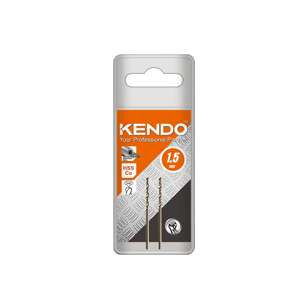 SKI - สกี จำหน่ายสินค้าหลากหลาย และคุณภาพดี | KENDO 10301505 ดอกสว่านเจาะสแตนเลส(โคบอลท์) 1.5 × 40mm (2 ชิ้น/แพ็ค)