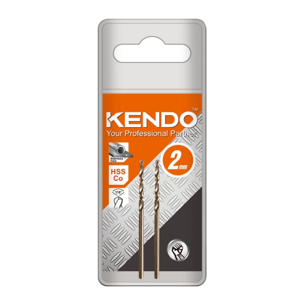 SKI - สกี จำหน่ายสินค้าหลากหลาย และคุณภาพดี | KENDO 10302005 ดอกสว่านเจาะสแตนเลส(โคบอลท์) 2.0 × 49mm (2 ชิ้น/แพ็ค)
