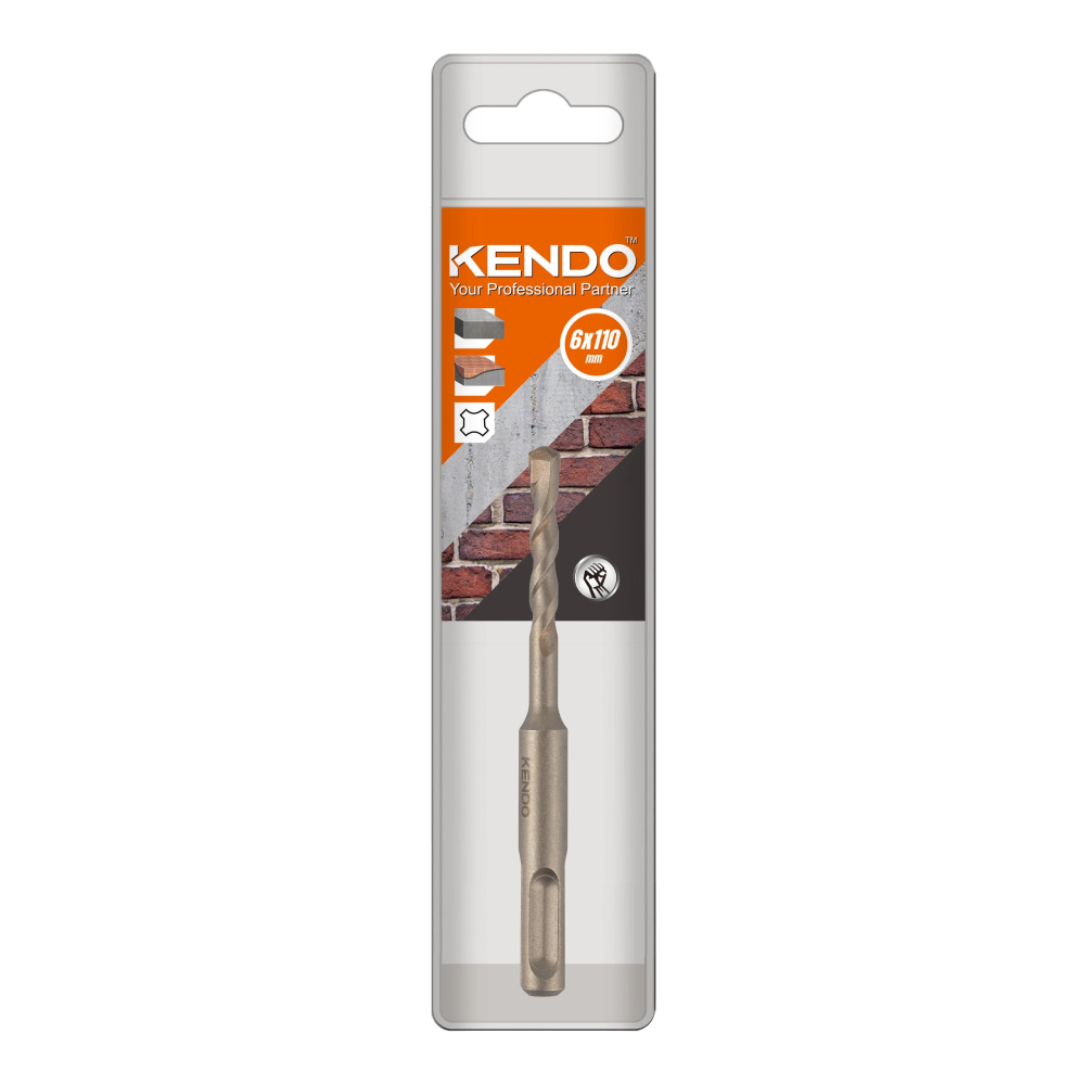 SKI - สกี จำหน่ายสินค้าหลากหลาย และคุณภาพดี | KENDO 16106004 ดอกสว่านโรตารี่ SDS PLUS 6 × 110mm (1 ดอก/แพ็ค)