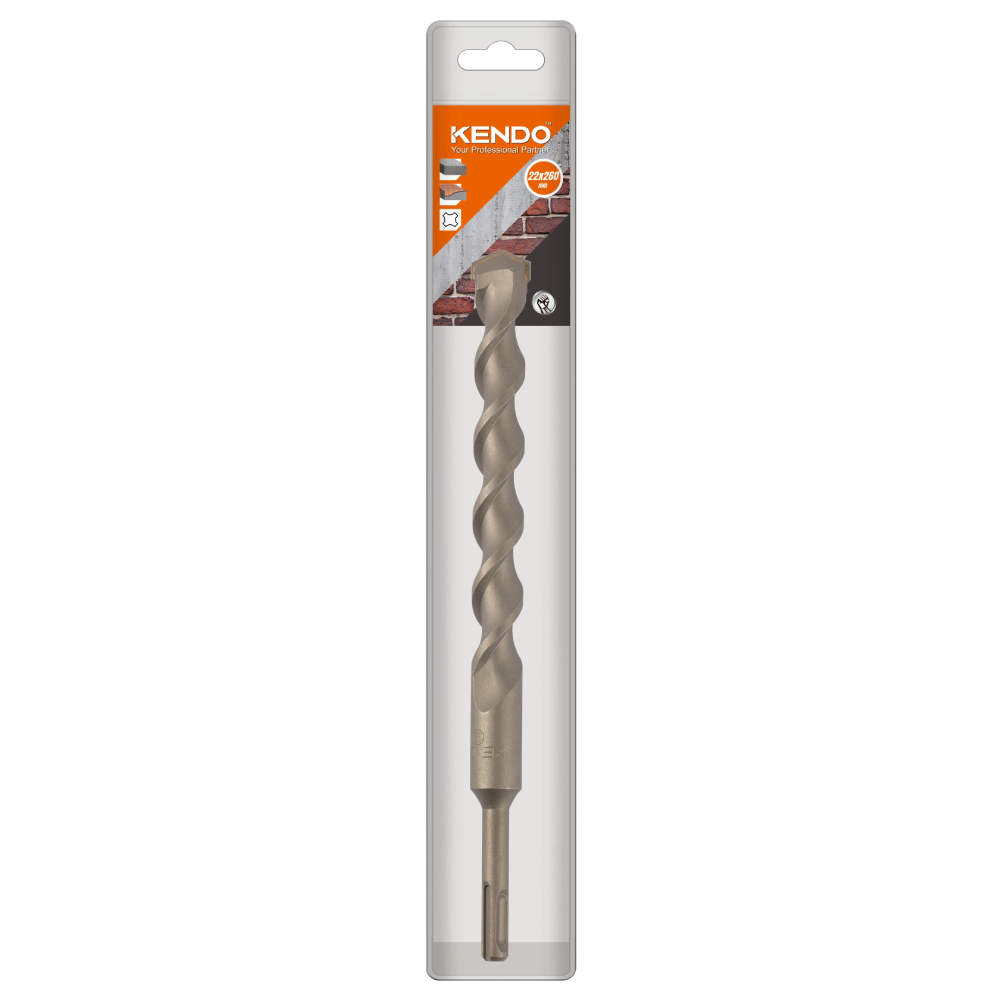 SKI - สกี จำหน่ายสินค้าหลากหลาย และคุณภาพดี | KENDO 16122304 ดอกสว่านโรตารี่ SDS PLUS 22 × 260mm (1 ดอก/แพ็ค)