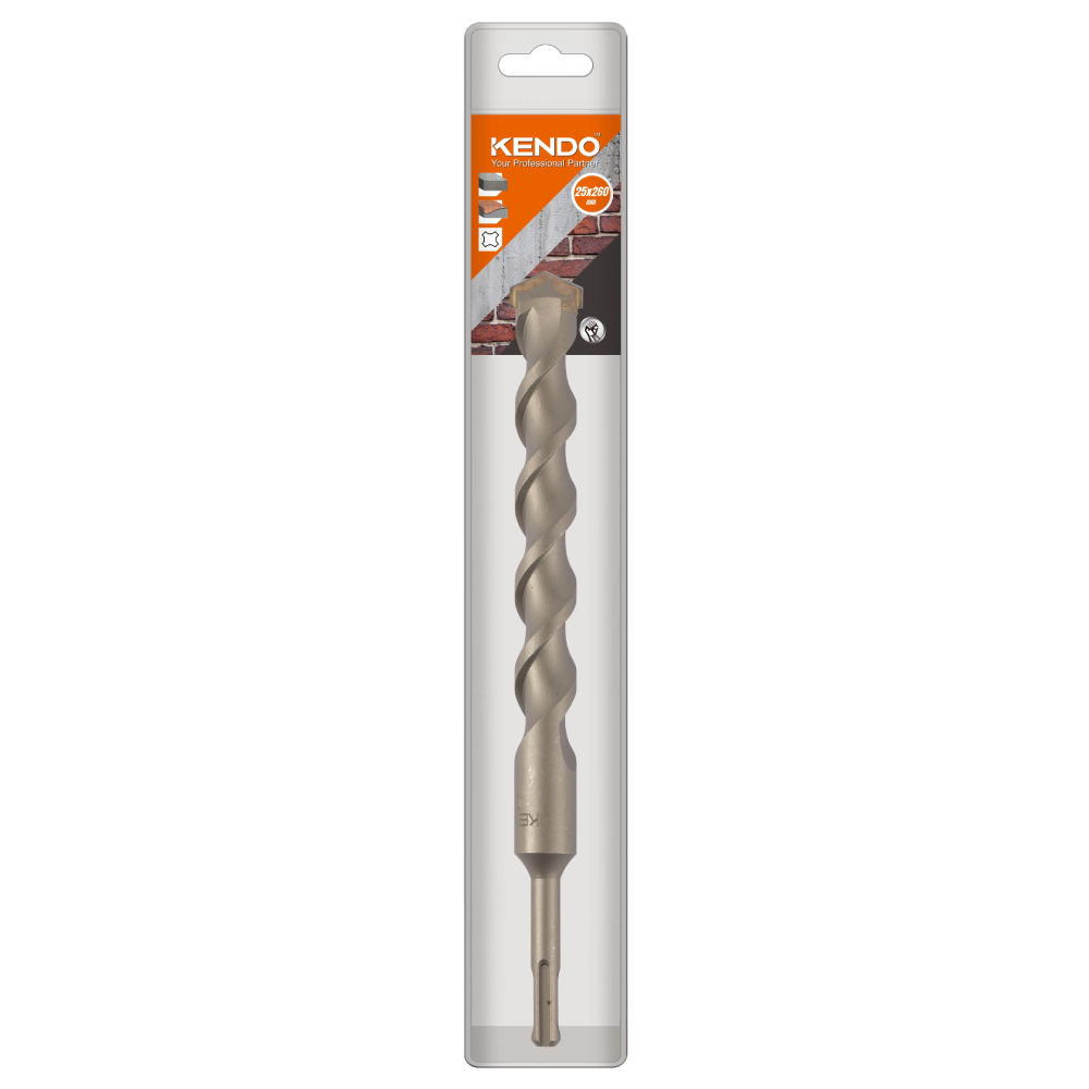 SKI - สกี จำหน่ายสินค้าหลากหลาย และคุณภาพดี | KENDO 16125304 ดอกสว่านโรตารี่ SDS PLUS 25 × 260mm (1 ดอก/แพ็ค)