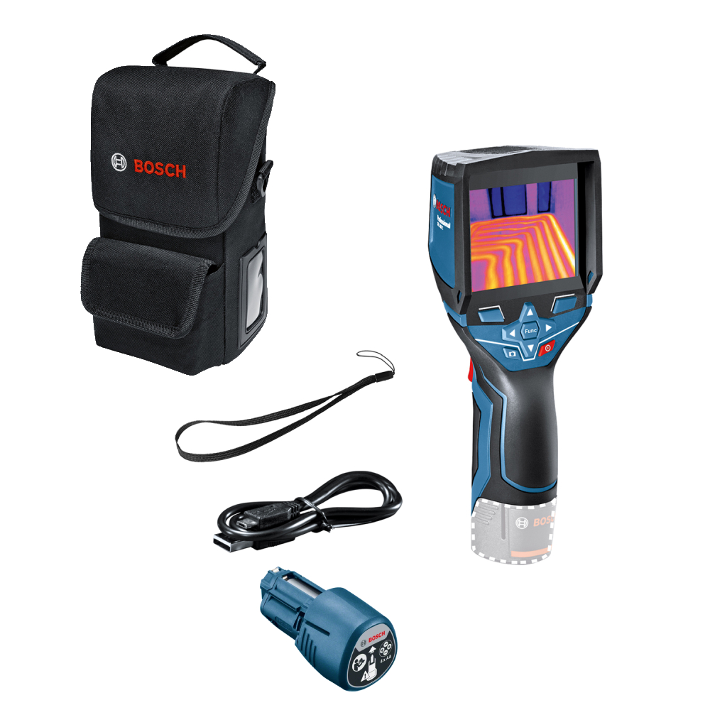 SKI - สกี จำหน่ายสินค้าหลากหลาย และคุณภาพดี | BOSCH GTC400C เครื่องวัดอุณหภูมิ 400 องศา เชื่อมสัญญานบลูทูธ หน้าจอ4สี บันทึกรูปภายได้ (ระบบอินฟาเรท) #0601083150