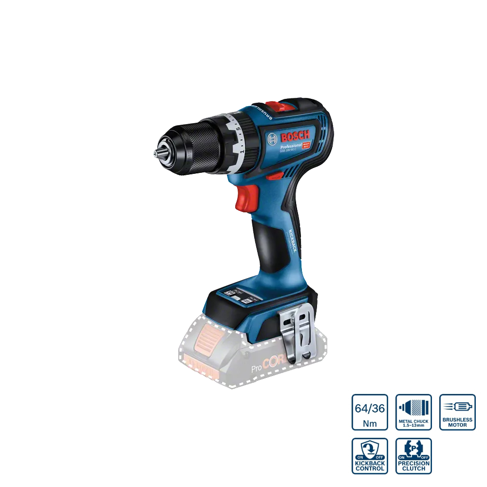 SKI - สกี จำหน่ายสินค้าหลากหลาย และคุณภาพดี | BOSCH GSB18V-90 สว่านไขควงกระแทกไร้สาย SOLO #06019K610