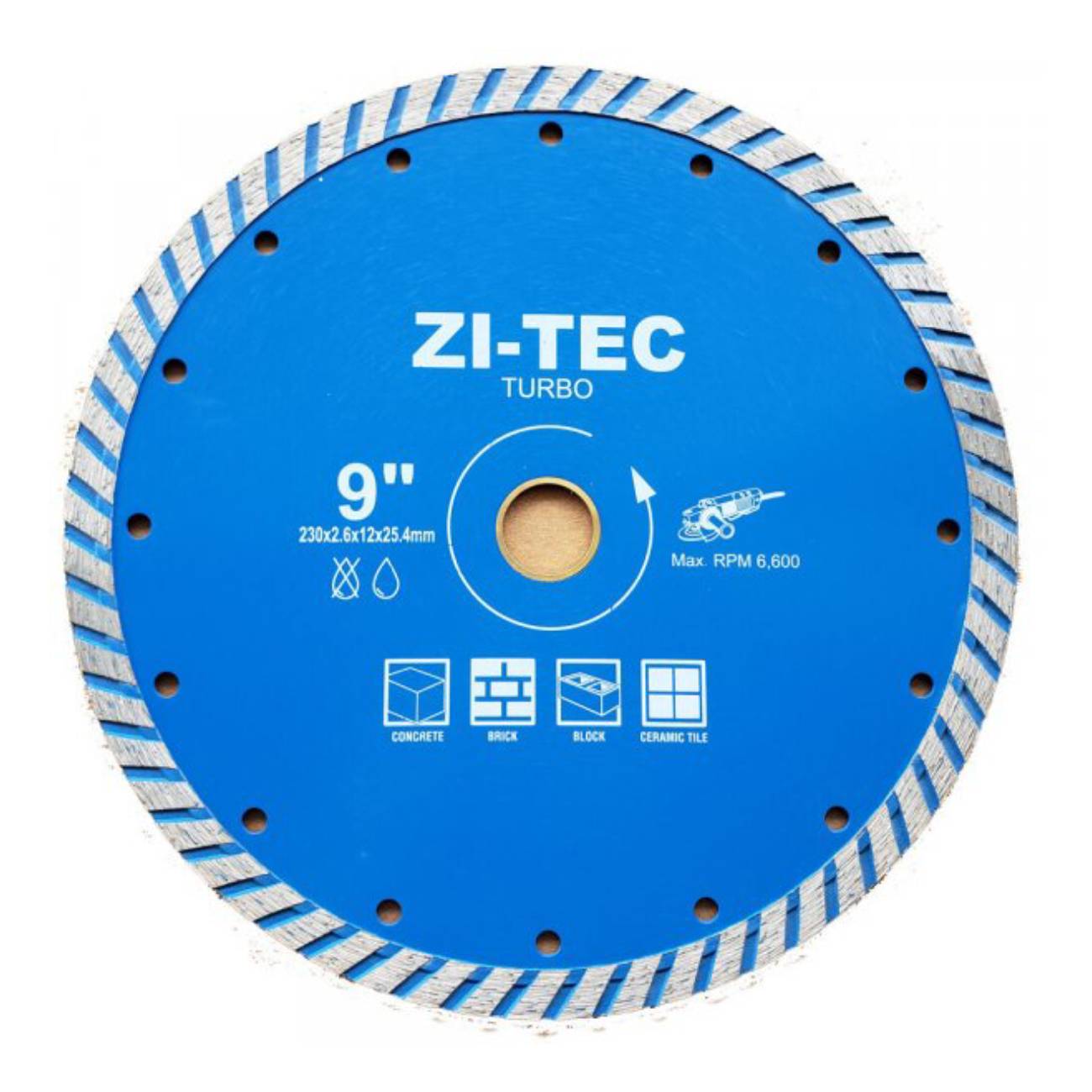 SKI - สกี จำหน่ายสินค้าหลากหลาย และคุณภาพดี | ZI-TEC ใบเพชร 9นิ้ว ZI TURBO DIAMOND BLADE เรียบ ตัดแห้ง+น้ำ(2in1)