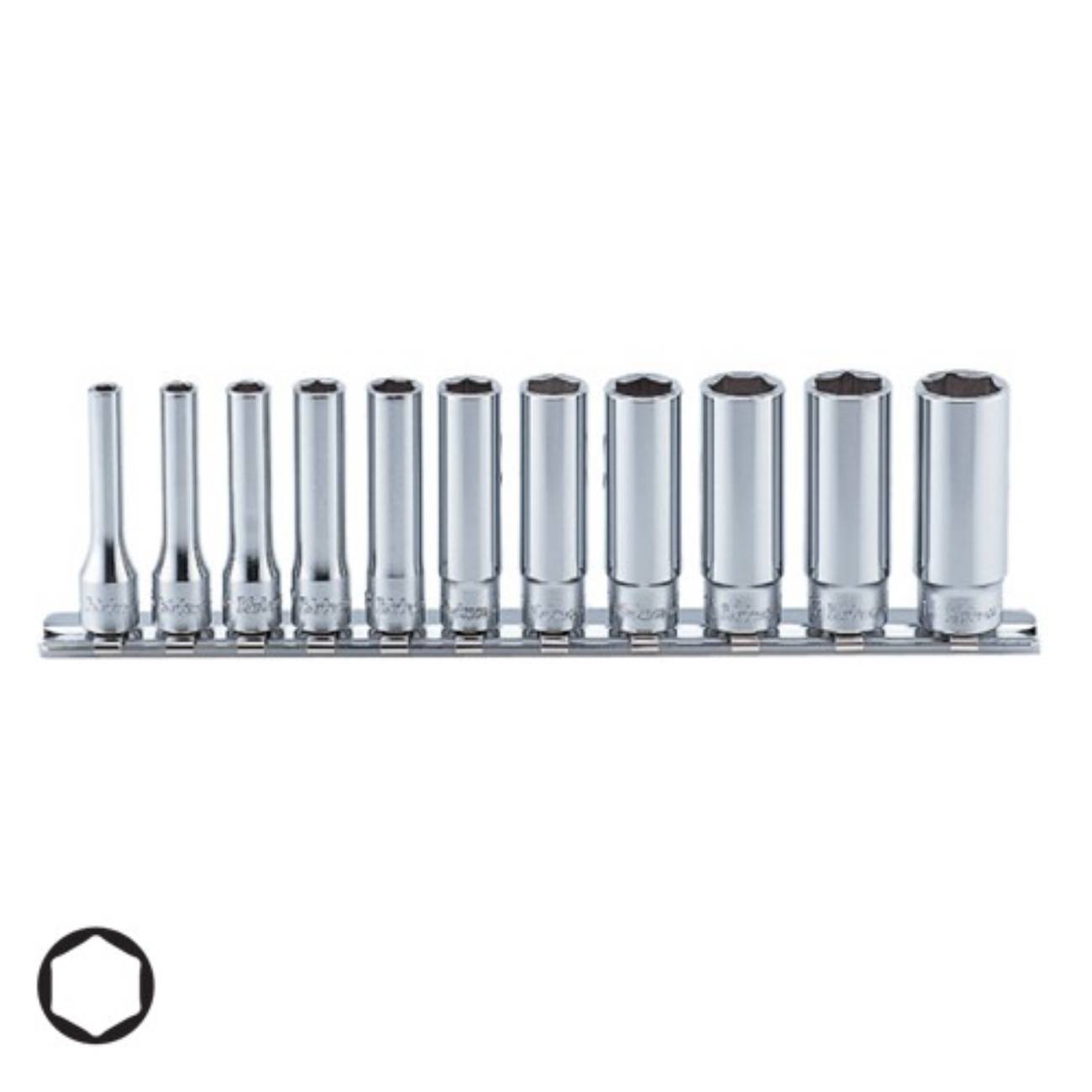 SKI - สกี จำหน่ายสินค้าหลากหลาย และคุณภาพดี | KOKEN RS2300X/11 ลูกบ๊อกกึ่งยาว2300X ชุด 11 ชิ้น ในรางเหล็ก