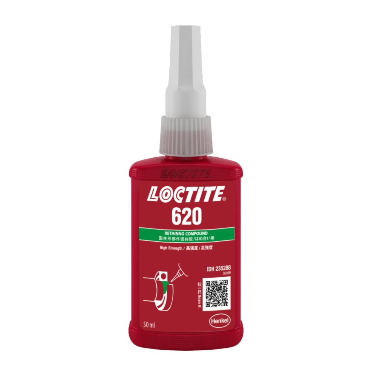 SKI - สกี จำหน่ายสินค้าหลากหลาย และคุณภาพดี | LOCTITE #30999 กาว 620 50ml. RETAINING COMPOUND 620 (สีเขียว) (10ขวด/กล่อง)