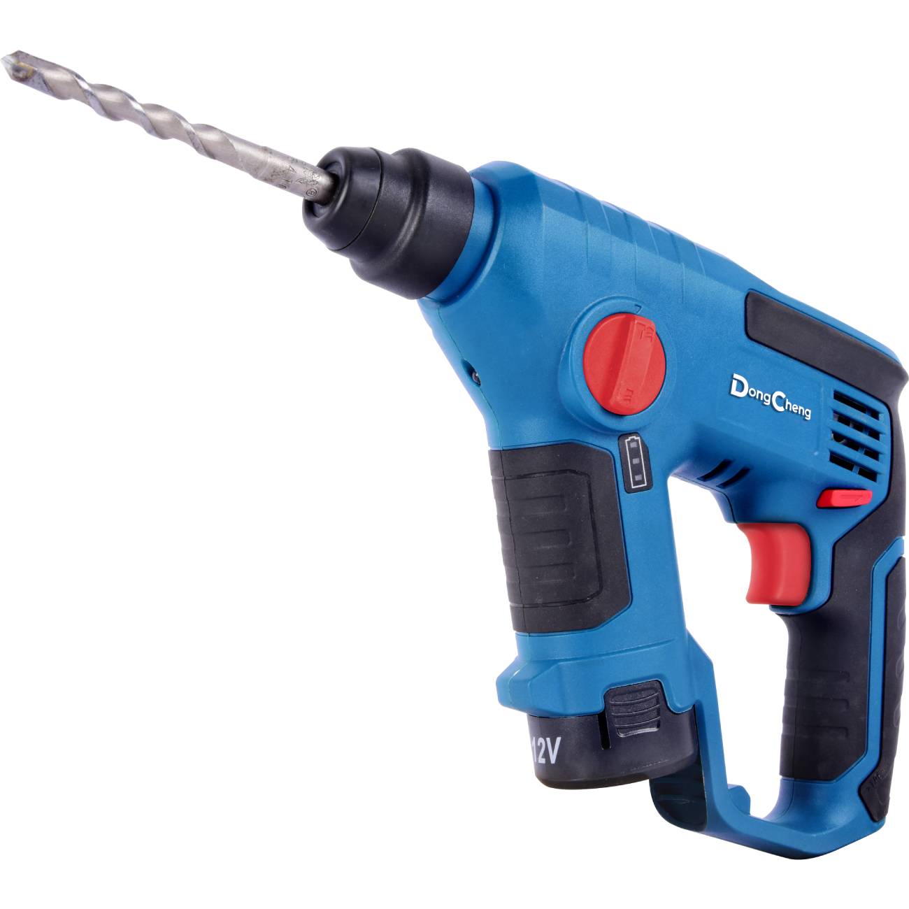 SKI - สกี จำหน่ายสินค้าหลากหลาย และคุณภาพดี | Dongcheng(DCดีจริง) DCZC13(TYPE BK) สว่านโรตารี่ไร้สาย 12V 12 มม. แบต 2.0Ahx2 ก้อน + แท่นชาร์จ