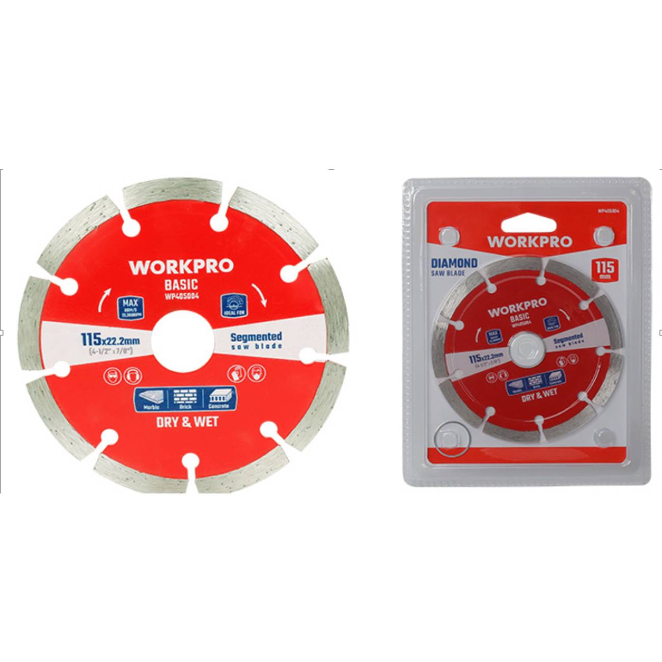 SKI - สกี จำหน่ายสินค้าหลากหลาย และคุณภาพดี | WORKPRO WP405000 ใบเพชรเซกเมนต์ 4นิ้ว 105x16x7 มม.