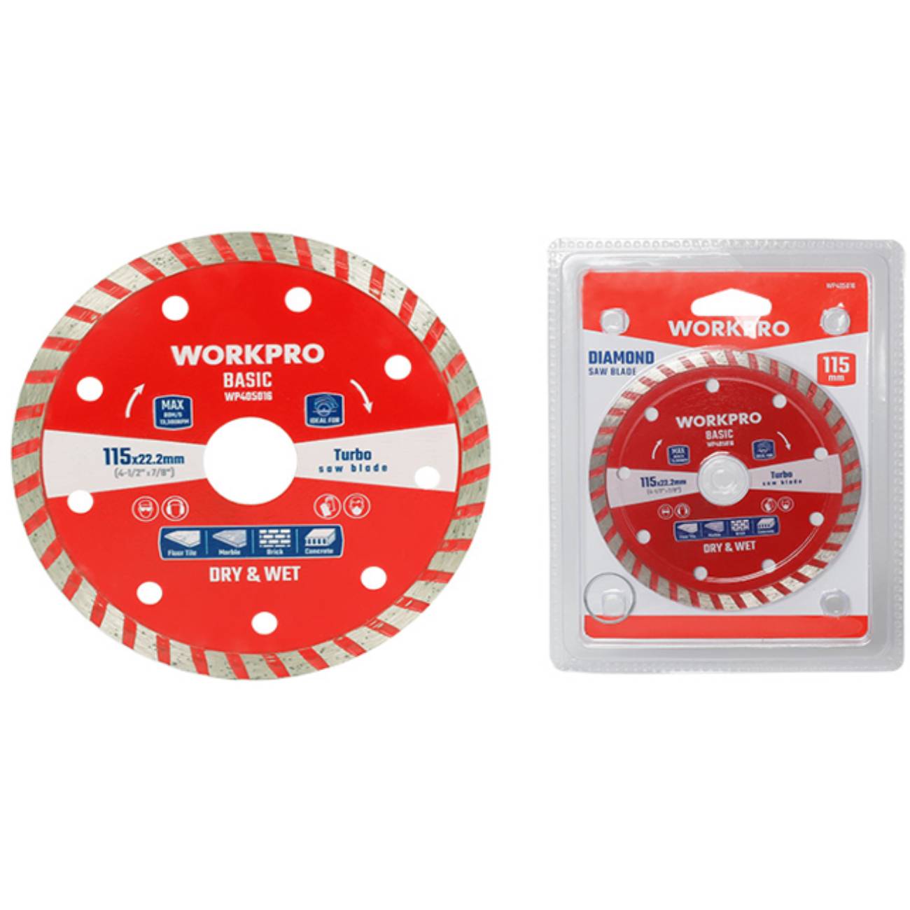 SKI - สกี จำหน่ายสินค้าหลากหลาย และคุณภาพดี | WORKPRO WP405011 ใบเพชรเทอร์โบ 4นิ้ว (100x16x7 มม.)