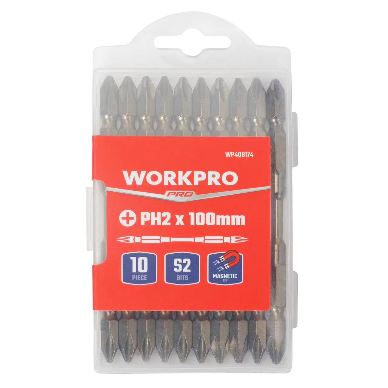 SKI - สกี จำหน่ายสินค้าหลากหลาย และคุณภาพดี | WORKPRO WP408174 ดอกไขควงลม PH2 x 100มม. (10ชิ้น/แพ็ค)