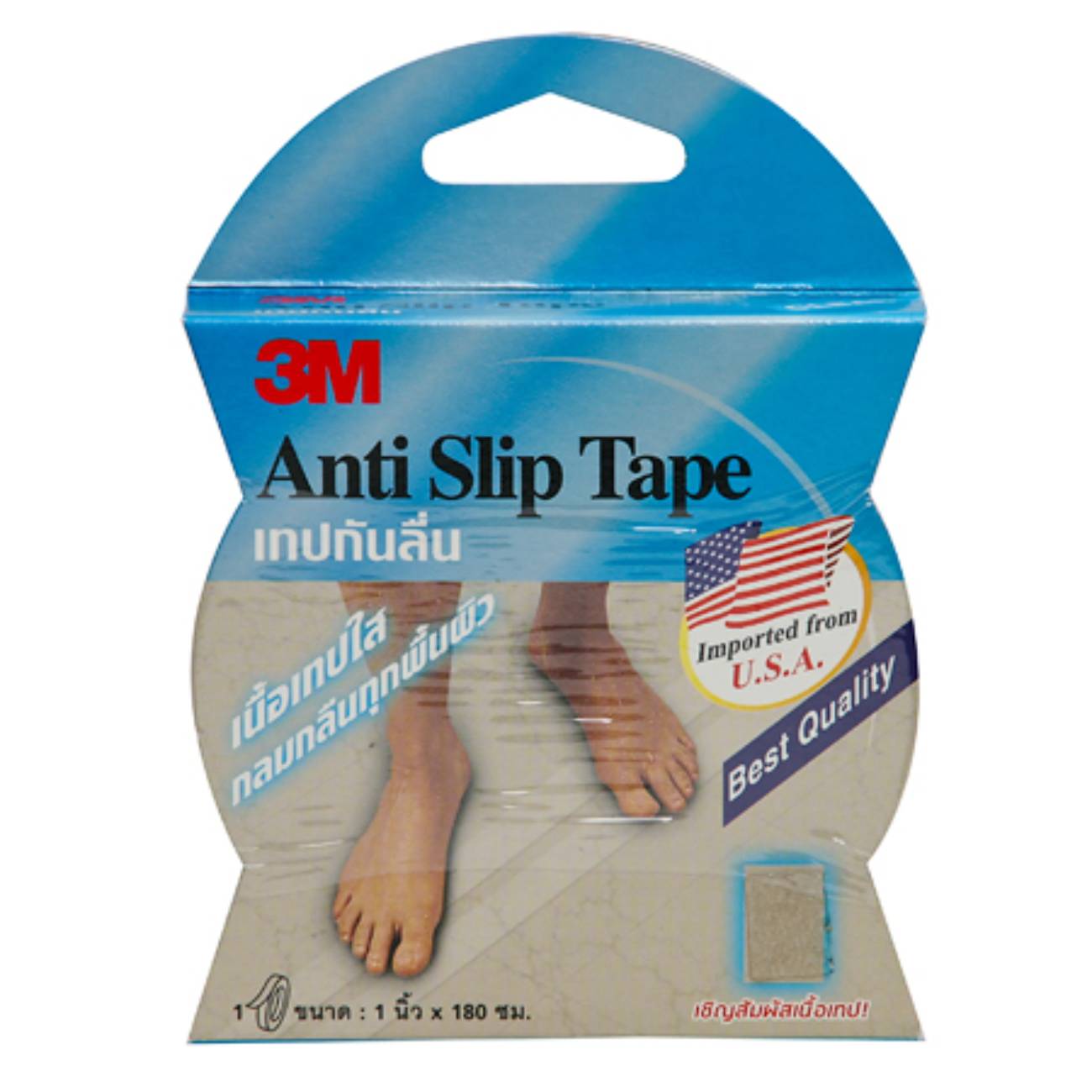 SKI - สกี จำหน่ายสินค้าหลากหลาย และคุณภาพดี | 3M #7012812492 เทปกันลื่นชนิดม้วน สีใส สำหรับงานภายใน ขนาด 1นิ้วx180ซม.(บรรจุ 12ม้วน/ลัง) #XT002023312