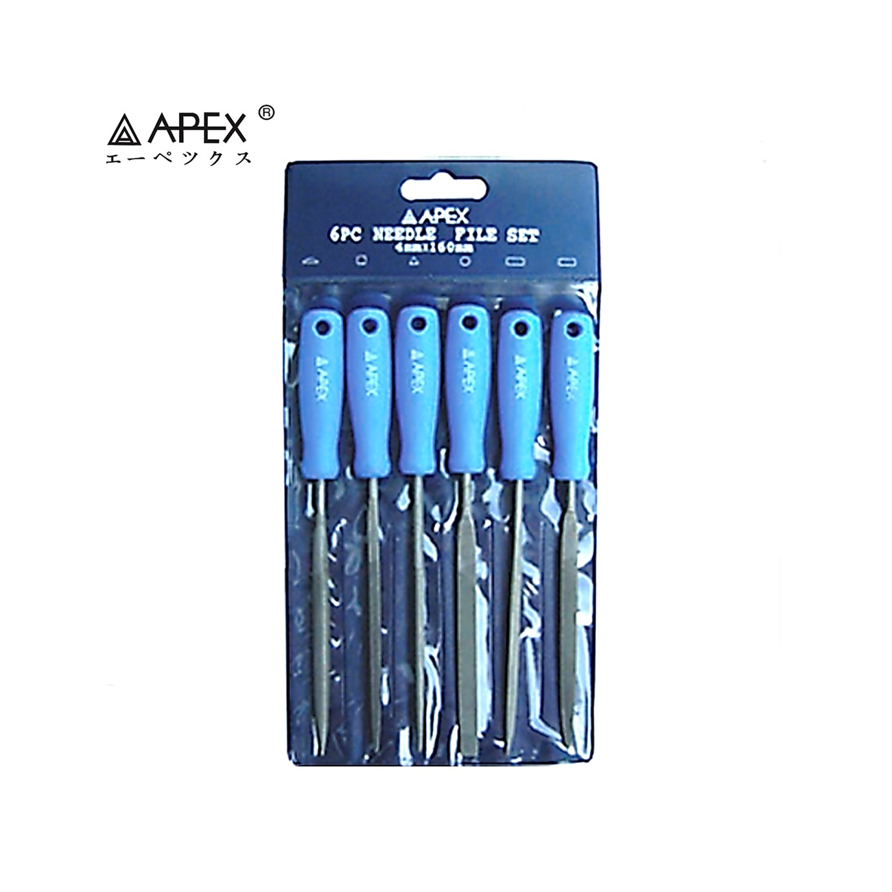 SKI - สกี จำหน่ายสินค้าหลากหลาย และคุณภาพดี | APEX ตะไบพร้อมด้าม 6ตัวชุด 5x180mm. (AP-2602002)