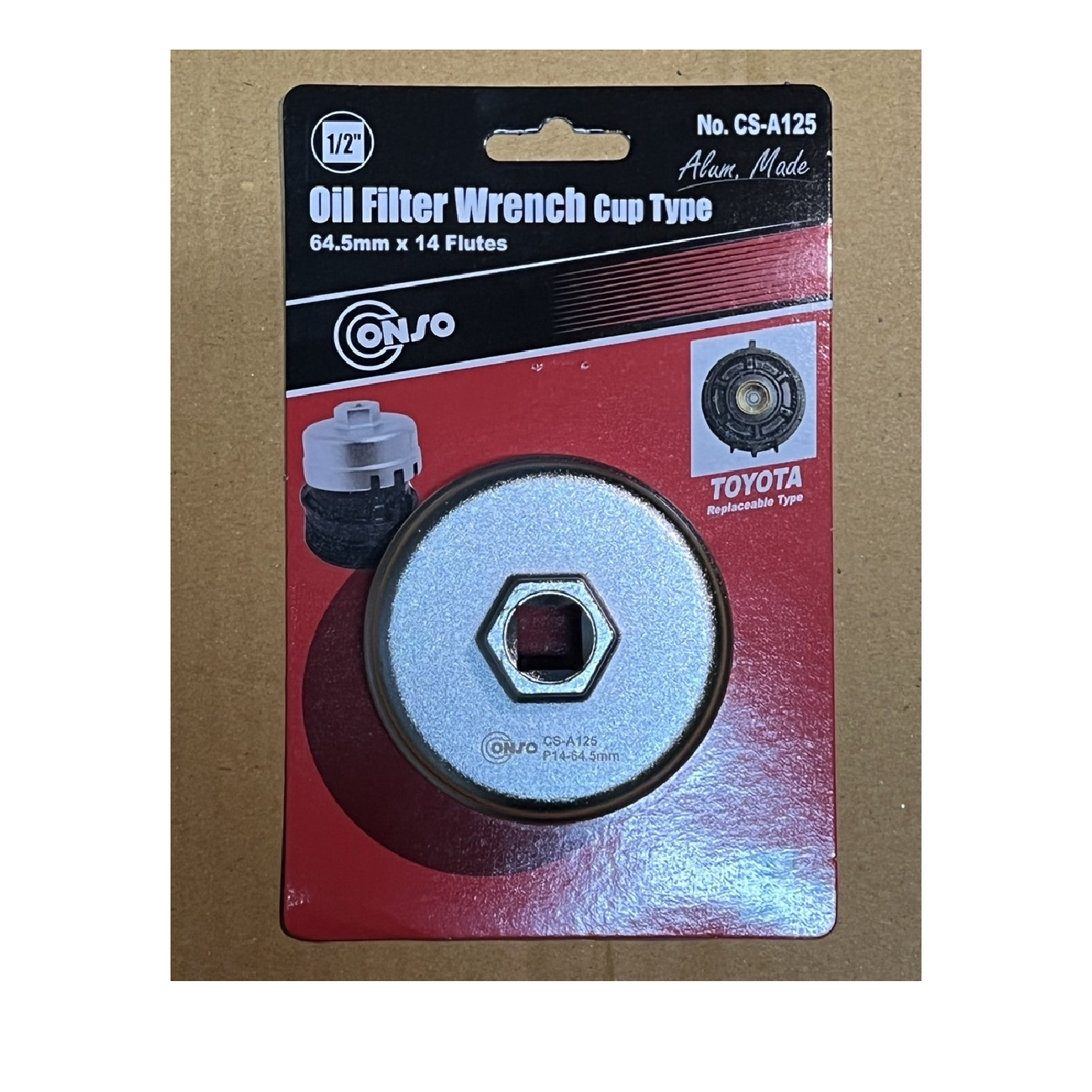SKI - สกี จำหน่ายสินค้าหลากหลาย และคุณภาพดี | CONSO cs-A125 ประแจถอดไส้หม้อกรองแบบถ้วย 64.5mm x 14 TOYOTA  (กรองกระดาษแบบเปลี่ยนเฉพาะไส้) [CN-1005001]