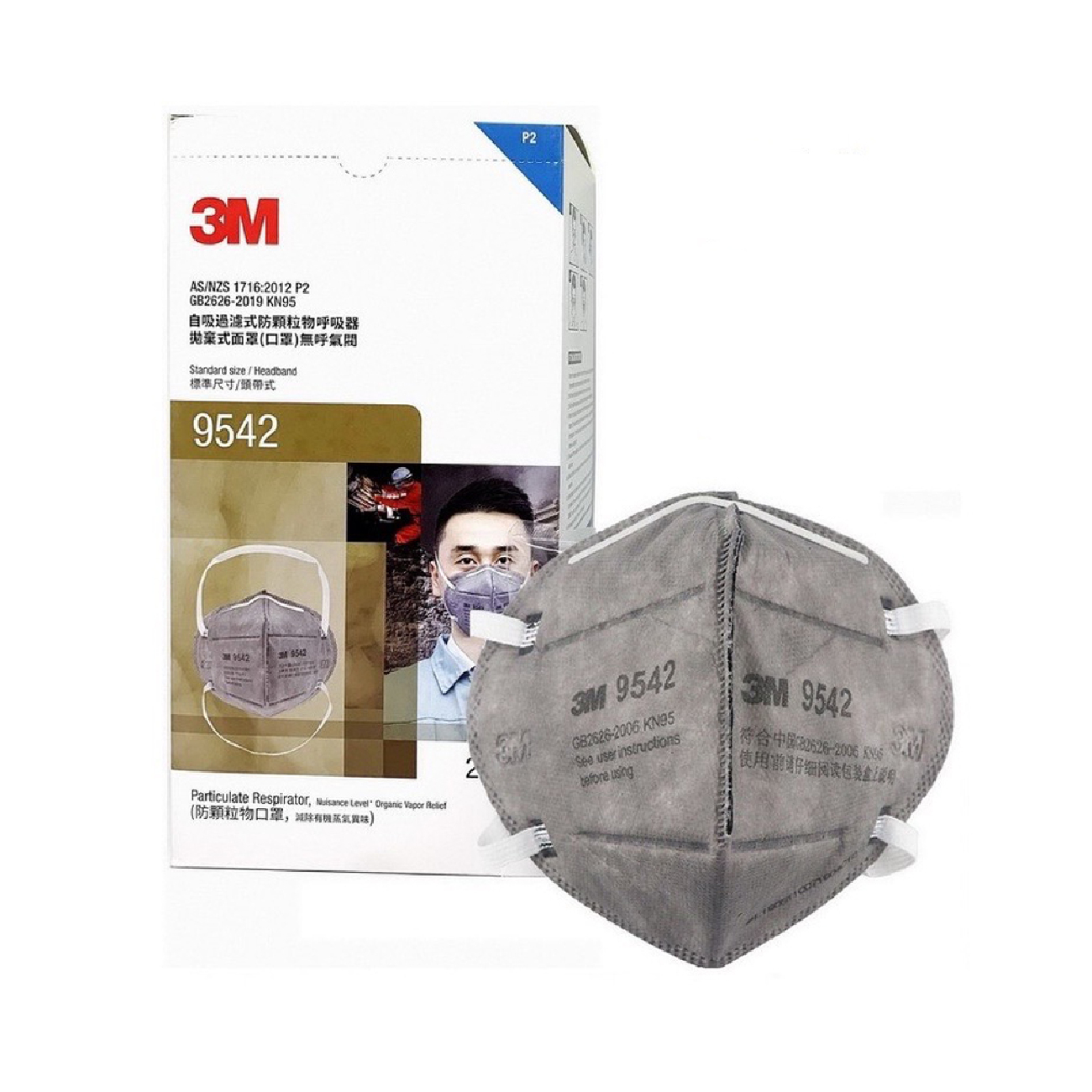 SKI - สกี จำหน่ายสินค้าหลากหลาย และคุณภาพดี | 3M 7100228863 9542 หน้ากากคาร์บอน, คาดศรีษะ, P2, 20 ชิ้น/กล่อง, 10 กล่อง/ลัง (XY003892813)