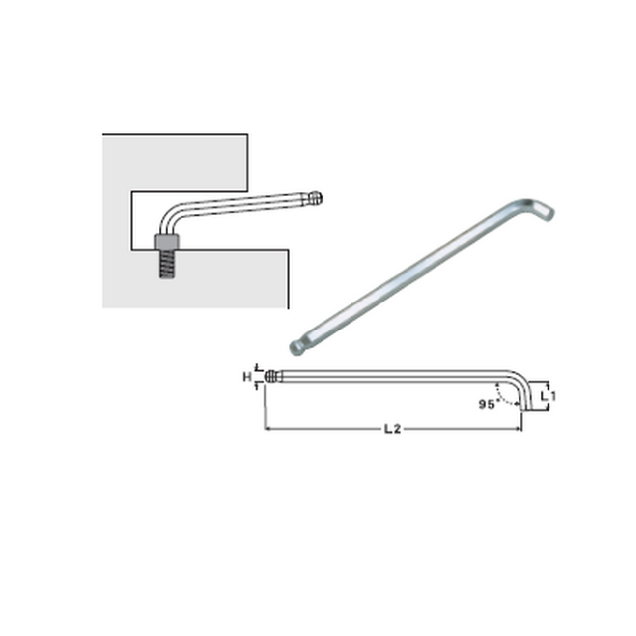 SKI - สกี จำหน่ายสินค้าหลากหลาย และคุณภาพดี | EIGHT ประแจหัวบอลเตเปอร์ยาวสีขาว คอสั้น 10 mm