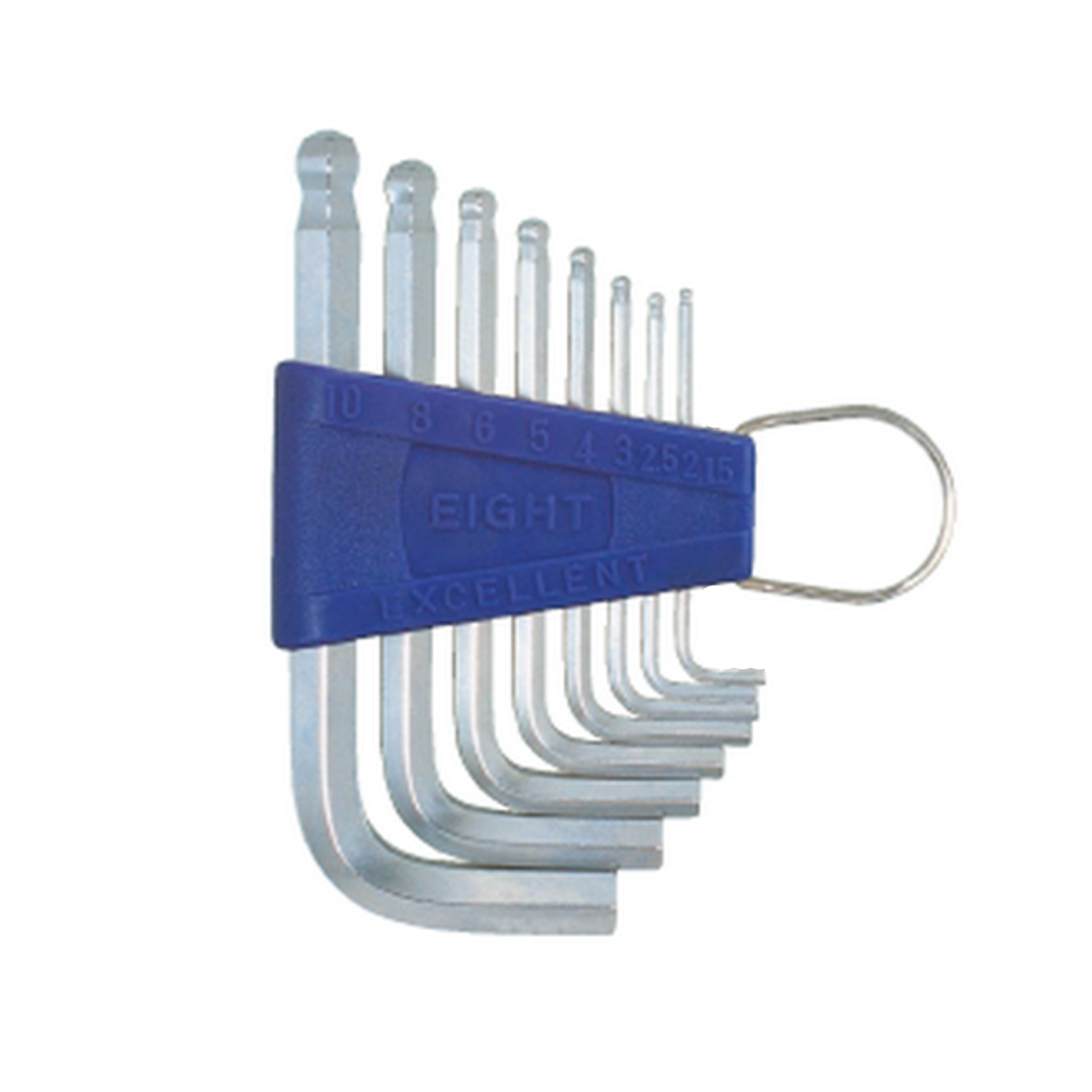 SKI - สกี จำหน่ายสินค้าหลากหลาย และคุณภาพดี | EIGHT ประแจหัวบอลเตเปอร์สั้นสีขาว 8 ตัว 1.5-8mm (TS-8)