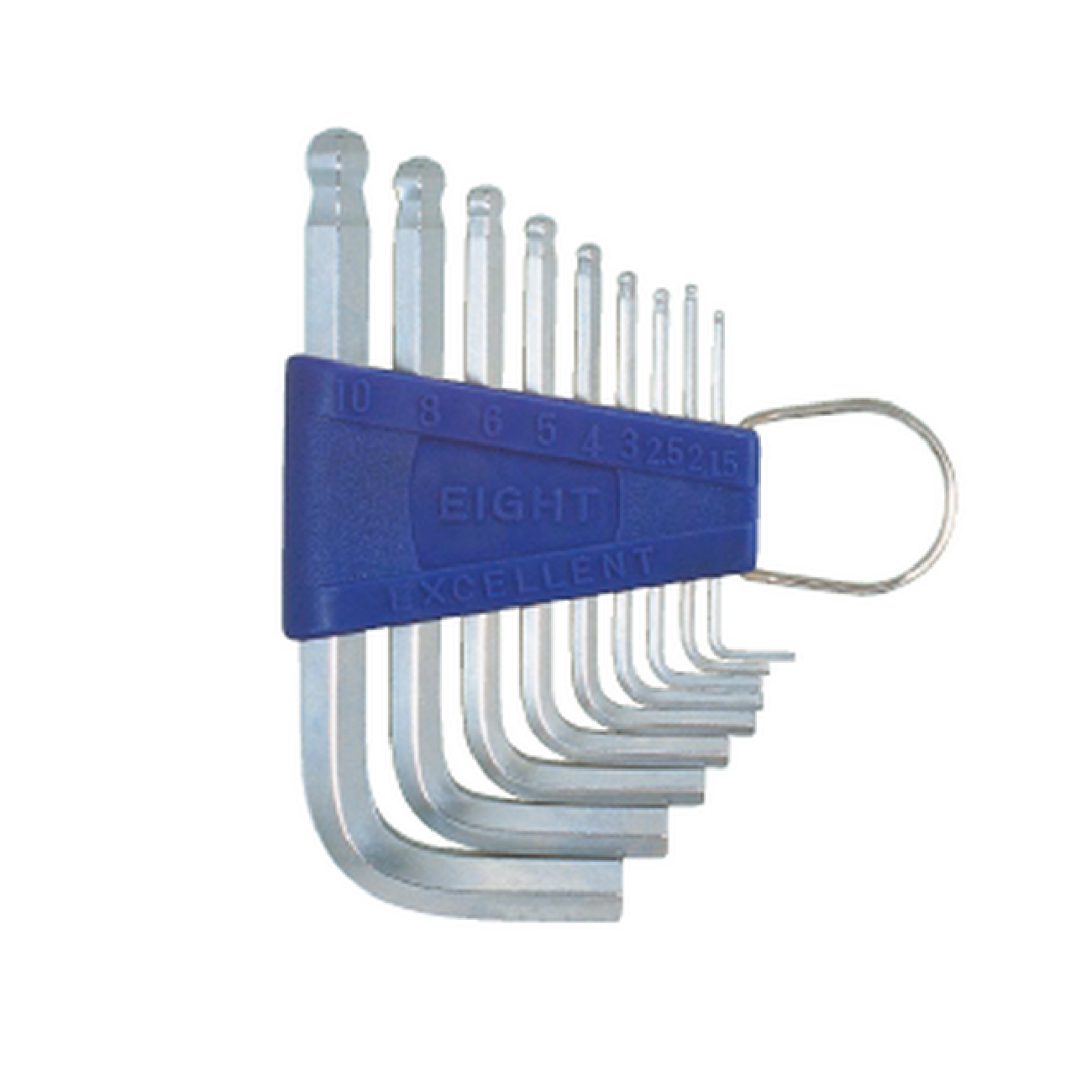 SKI - สกี จำหน่ายสินค้าหลากหลาย และคุณภาพดี | EIGHT ประแจหัวบอลเตเปอร์สั้นสีขาว 9 ตัว 1.5-10mm (TS-9 )