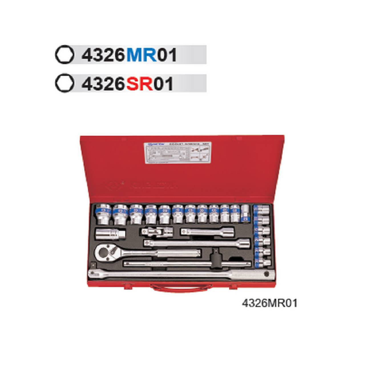 SKI - สกี จำหน่ายสินค้าหลากหลาย และคุณภาพดี | KINGTONY บ๊อกชุด รู 1/2-6P-25 ตัวชุด 4326SR (5/16-1.1/4นิ้ว)