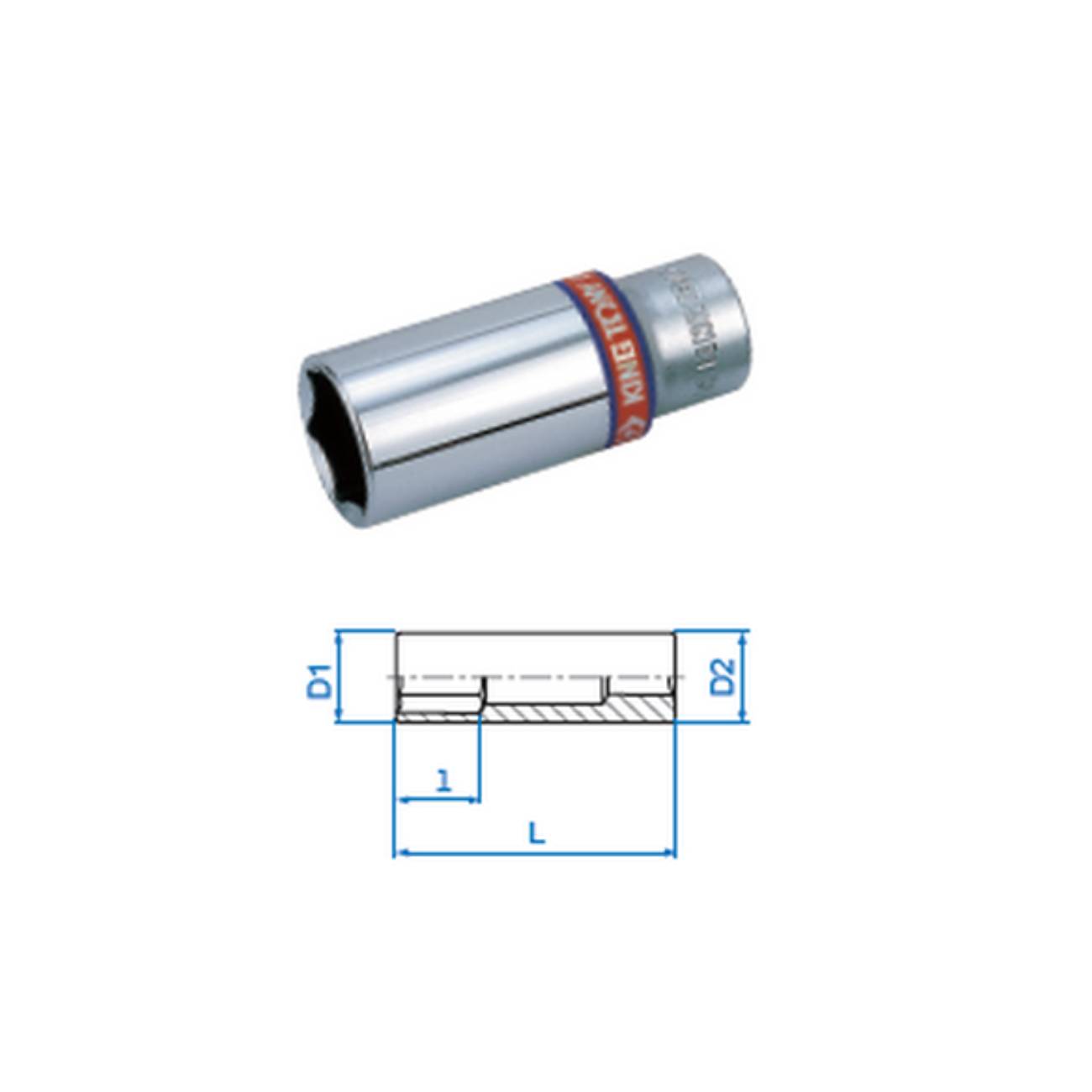 SKI - สกี จำหน่ายสินค้าหลากหลาย และคุณภาพดี | KINGTONY ลูกบ๊อกยาวขาว รู3/8-6P-19mm