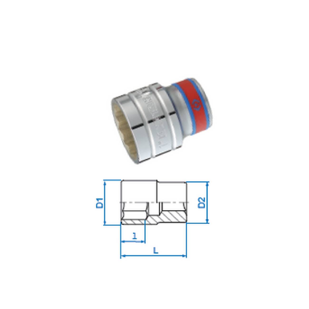 SKI - สกี จำหน่ายสินค้าหลากหลาย และคุณภาพดี | KINGTONY ลูกบ๊อกสั้นขาว รู1/2-6P-3/8(10ล/ก)