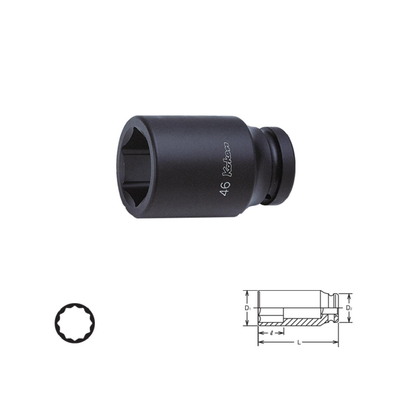 SKI - สกี จำหน่ายสินค้าหลากหลาย และคุณภาพดี | KOKEN 18305M-32 ลูกบ๊อกลมยาว 1นิ้ว-12P-32mm.