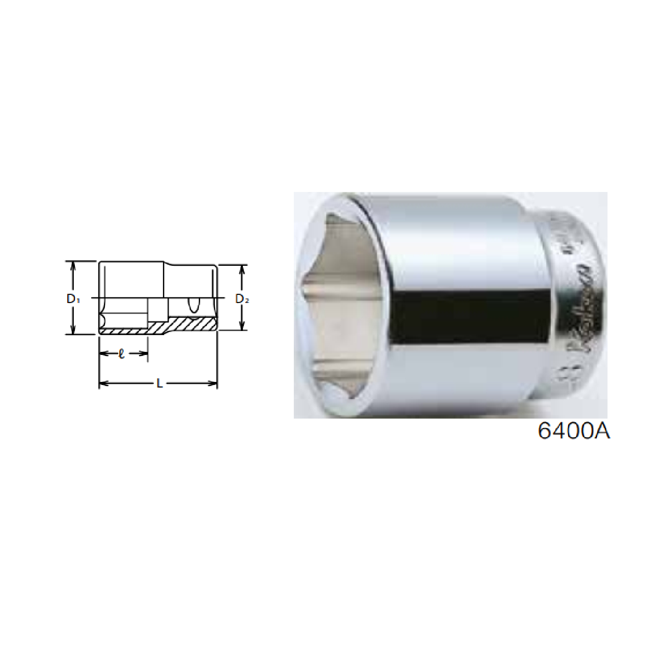 SKI - สกี จำหน่ายสินค้าหลากหลาย และคุณภาพดี | KOKEN 6400A-3/4 ลูกบ๊อก 3/4นิ้ว-12P-3/4นิ้ว