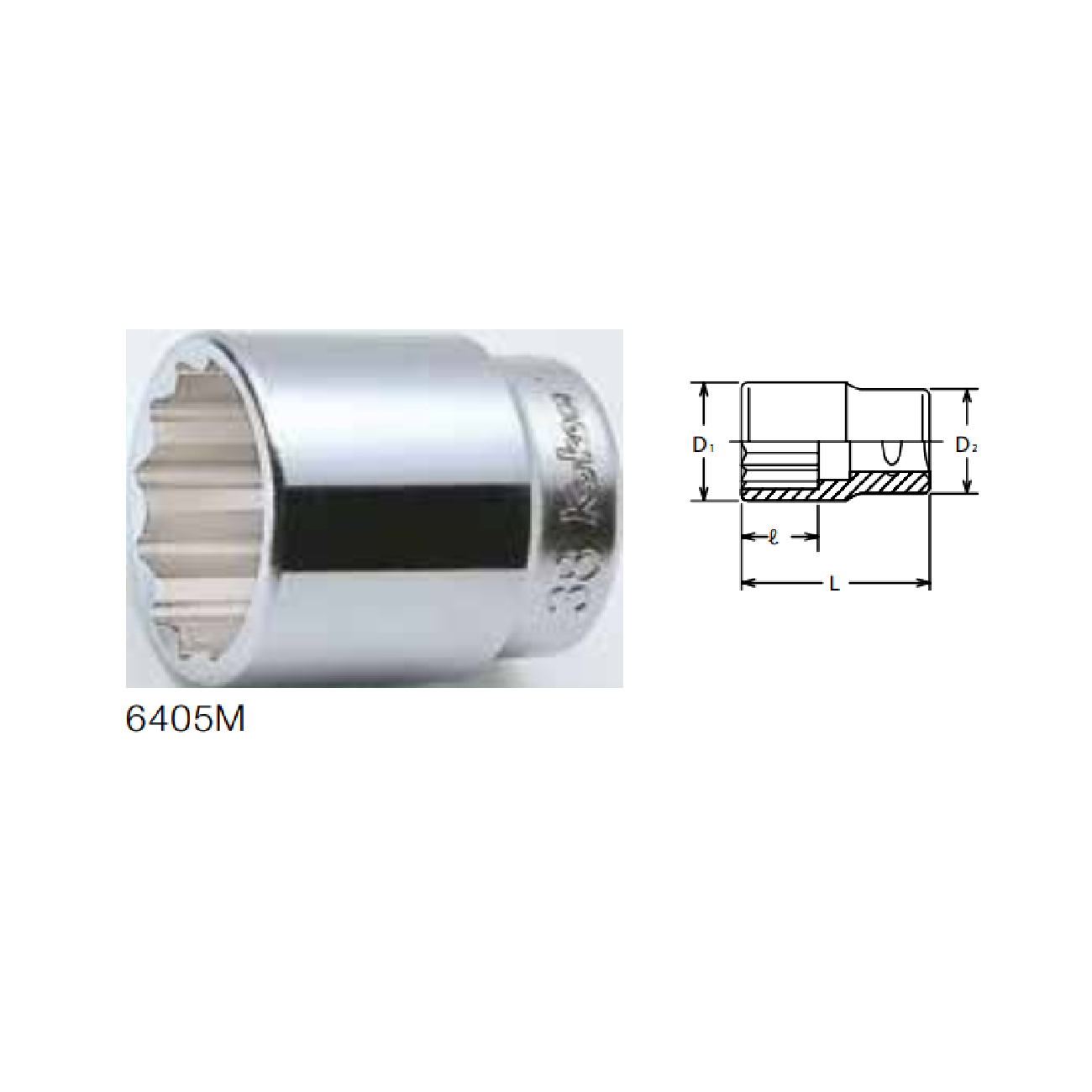 SKI - สกี จำหน่ายสินค้าหลากหลาย และคุณภาพดี | KOKEN 6405M-14 ลูกบ๊อก 3/4นิ้ว-12P-14mm.
