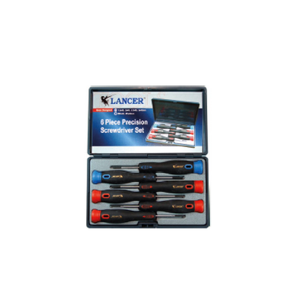 SKI - สกี จำหน่ายสินค้าหลากหลาย และคุณภาพดี | LANCER LC-6PCS ไขควงอิเลคโทรนิค 6 ตัวชุด แบน-แฉกในกล่องพลาสติก