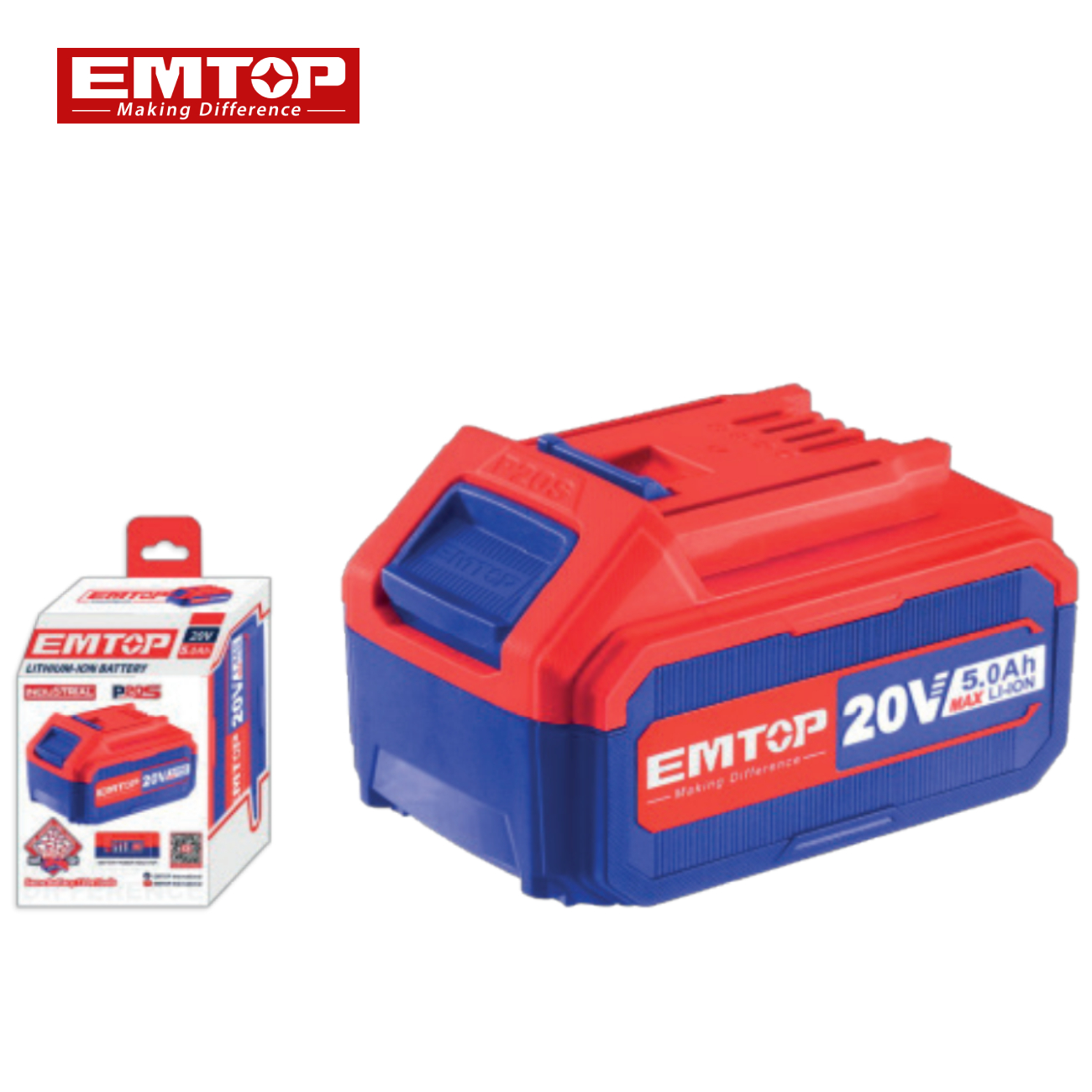 SKI - สกี จำหน่ายสินค้าหลากหลาย และคุณภาพดี | EMTOP EBPK20031 แบตเตอรี่ 20V 5.0Ah