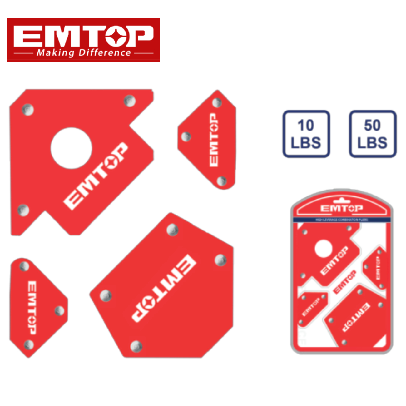 SKI - สกี จำหน่ายสินค้าหลากหลาย และคุณภาพดี | EMTOP EMWH4002 แม่เหล็กฉากงานเชื่อม 4 ชิ้น