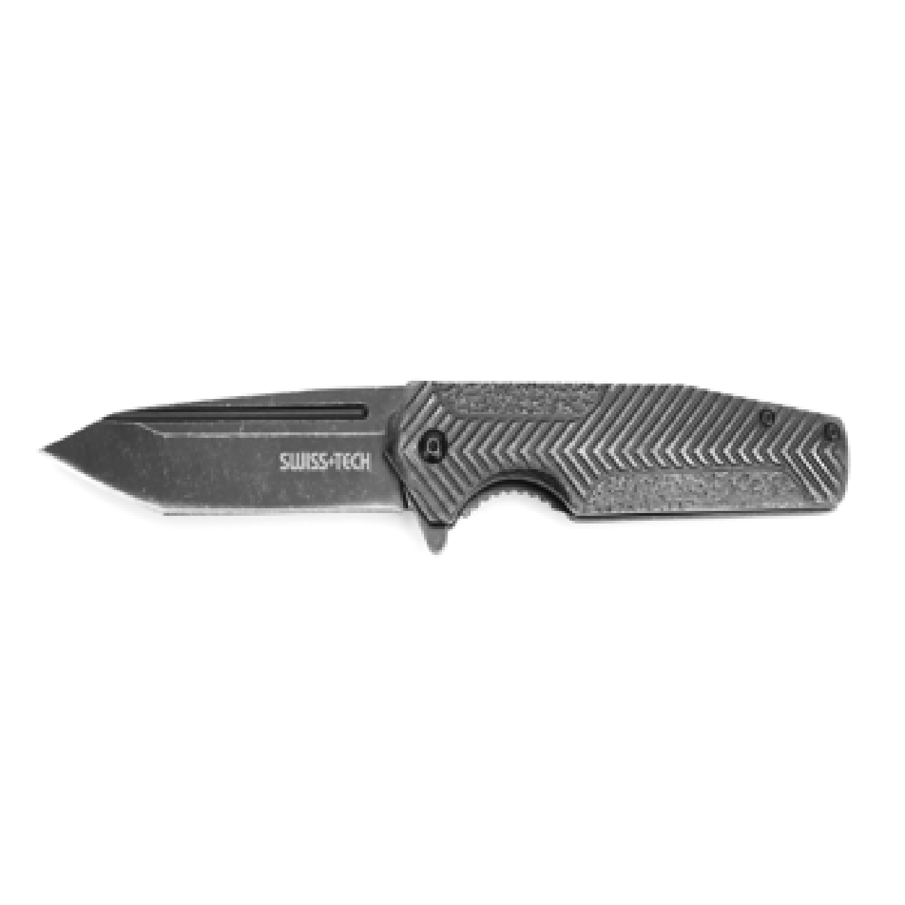 SKI - สกี จำหน่ายสินค้าหลากหลาย และคุณภาพดี | SWISSTECH ST014023 มีดพับ ใบมีดออกไซด์ สีดำ ขนาดใบมีด 4 นิ้ว ด้ามจับอลูมิเนียม