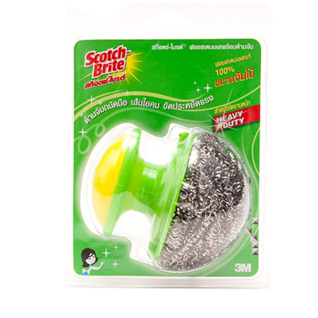 SKI - สกี จำหน่ายสินค้าหลากหลาย และคุณภาพดี | 3M สก๊อตช์-ไบรต์ #7012809169 ฝอยสแตนเลสพร้อมด้ามจับ (12ชิ้น/ลัง) #XN002016691