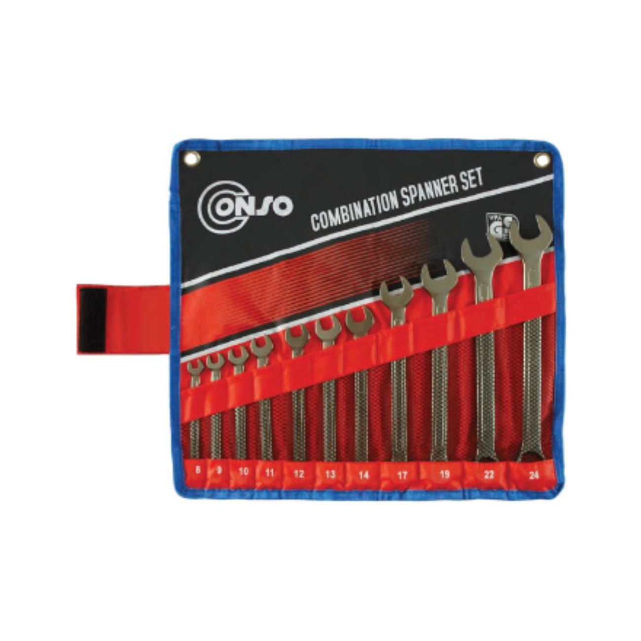 SKI - สกี จำหน่ายสินค้าหลากหลาย และคุณภาพดี | CONSO SPCT0111 ชุดประแจแหวนข้างปากตาย 11 ตัวชุด ขนาด 8 - 24 มม.