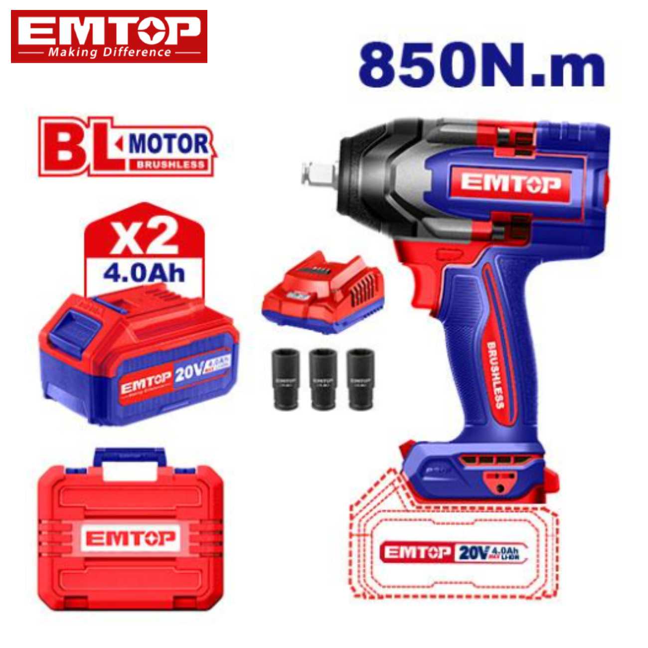 SKI - สกี จำหน่ายสินค้าหลากหลาย และคุณภาพดี | EMTOP ECIWL2085 บล็อกไร้สาย
