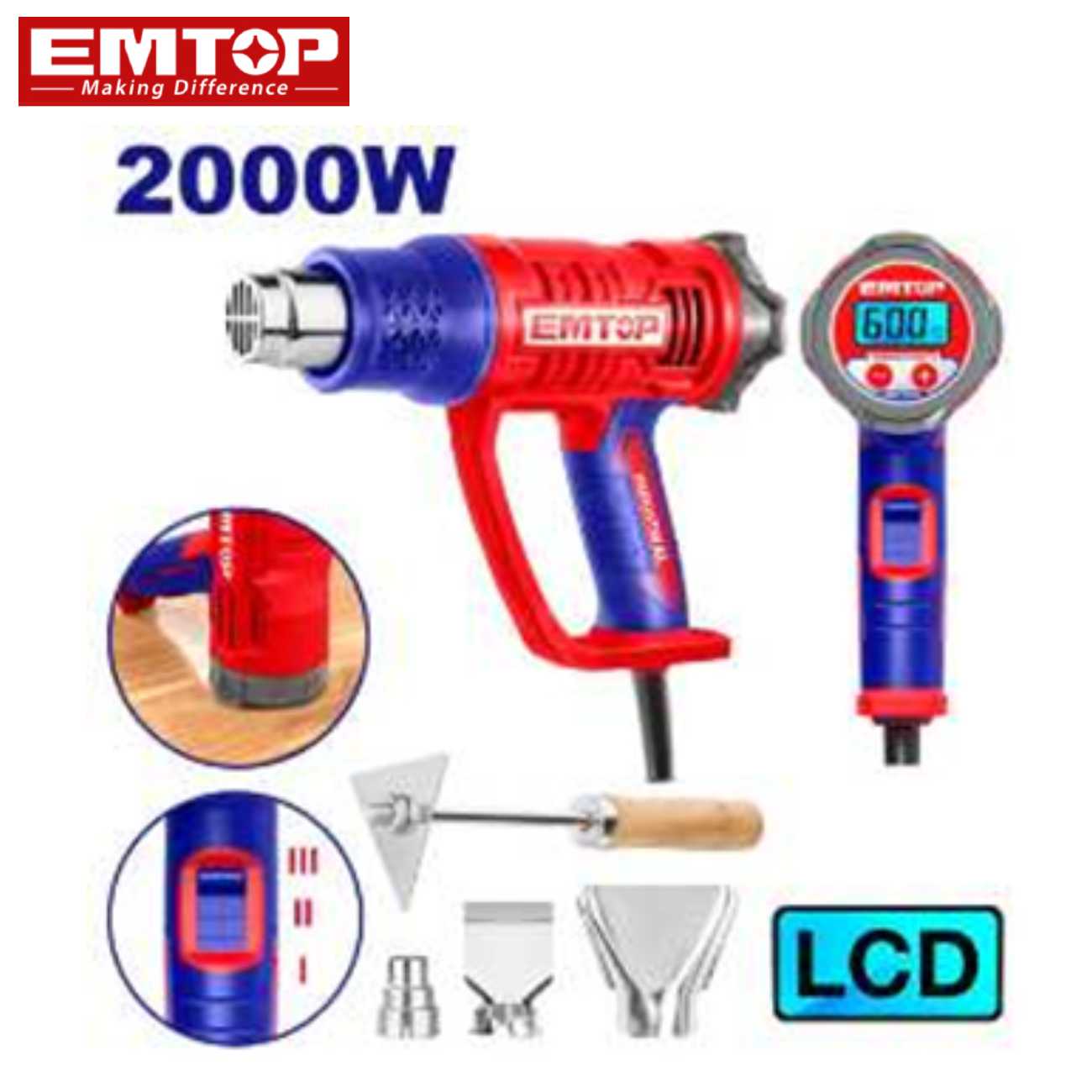 SKI - สกี จำหน่ายสินค้าหลากหลาย และคุณภาพดี | EMTOP EHGN20056 เครื่องเป่าลมร้อน 2000W