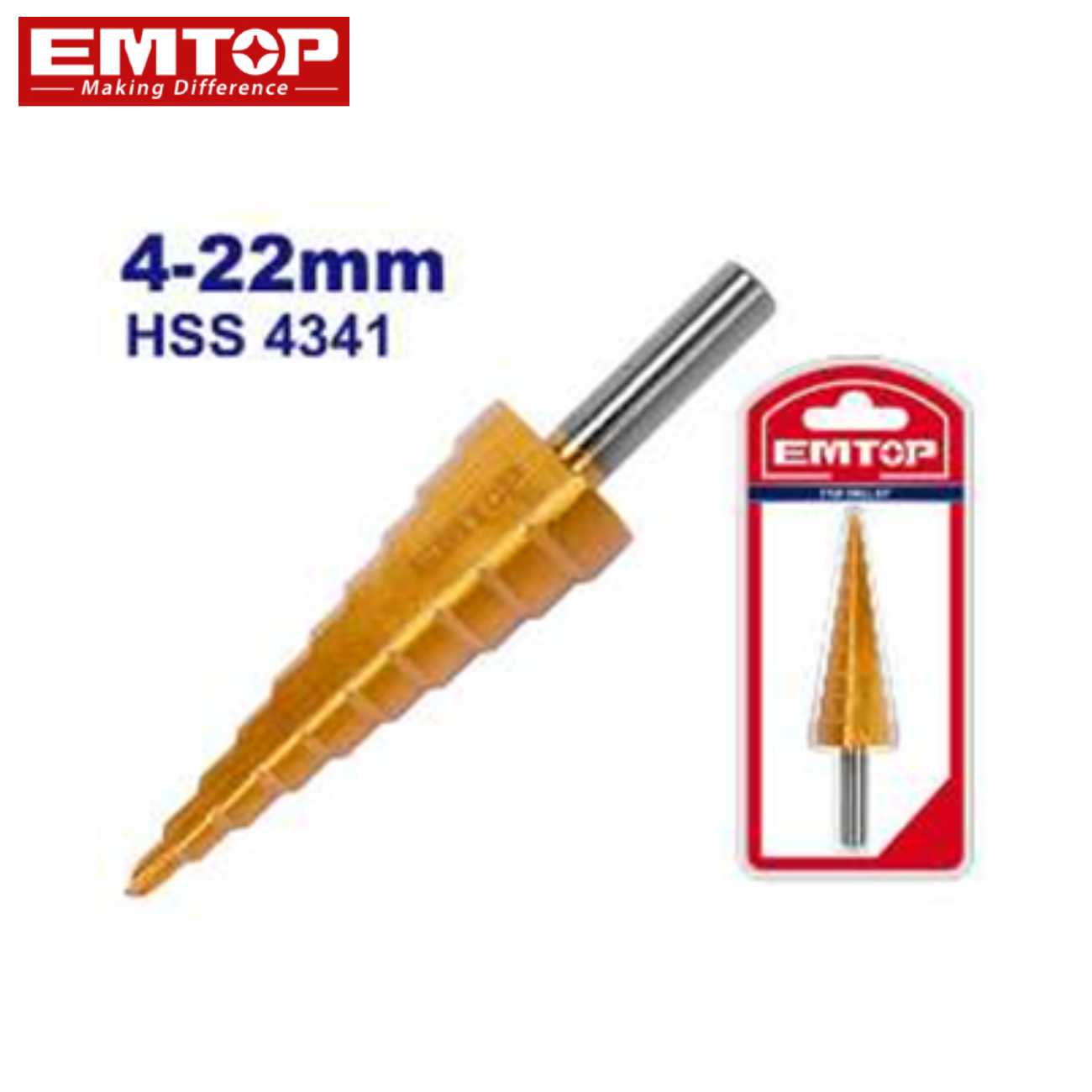 SKI - สกี จำหน่ายสินค้าหลากหลาย และคุณภาพดี | EMTOP ESDL42203 ดอกสว่านเจดีย์ 4-22มม.